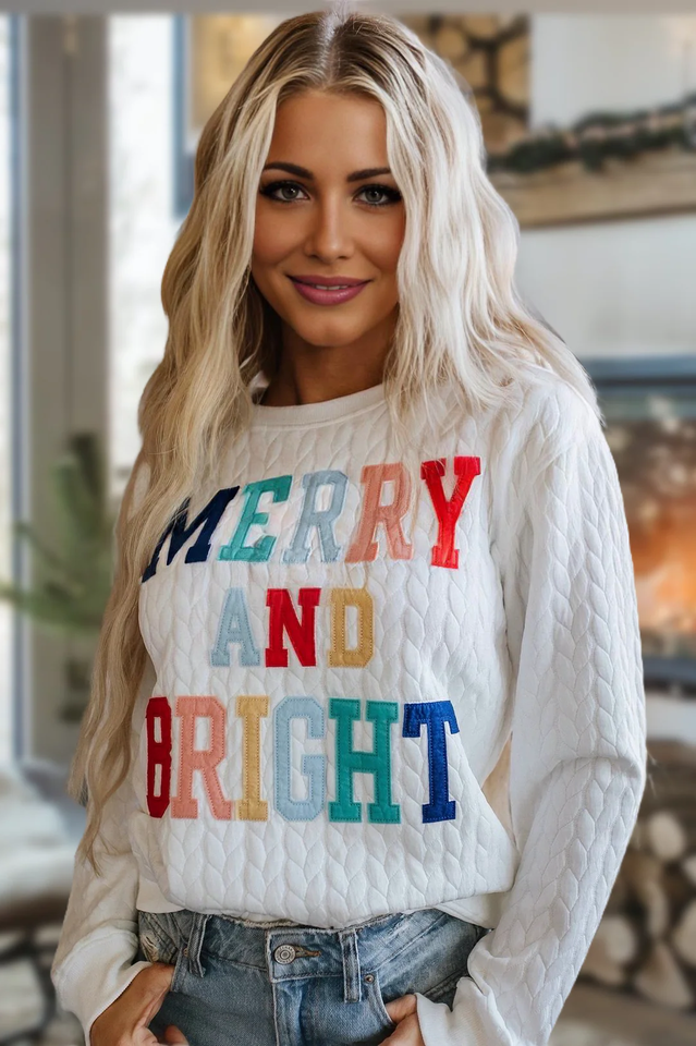 Merry & Bright Quilted Holiday Sweatshirt