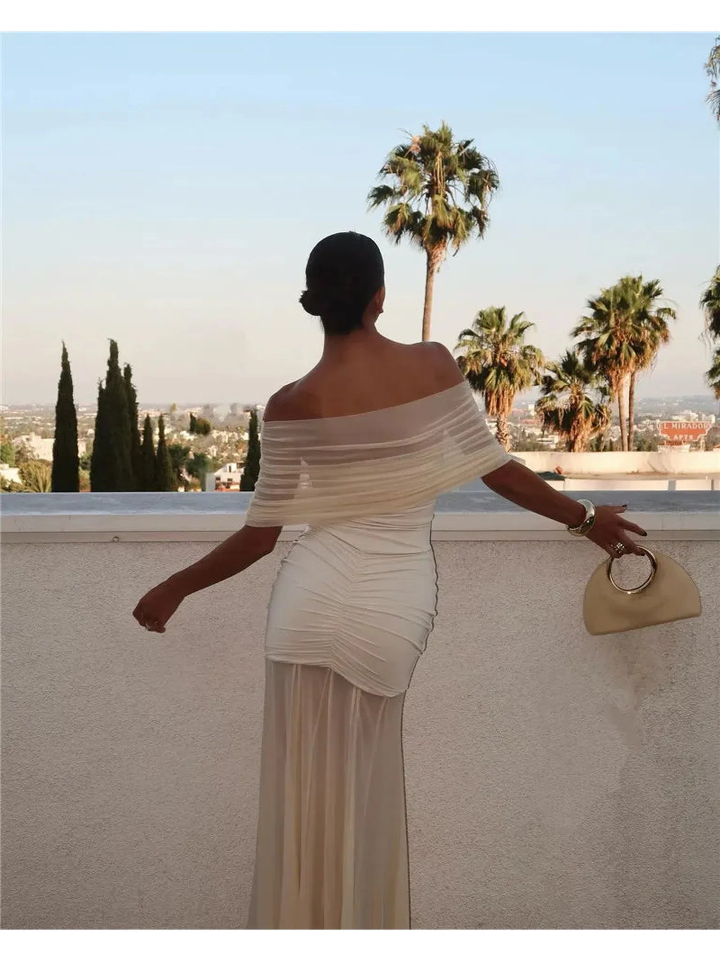 Elegant Backless Off-Shoulder Maxi Dress for Women