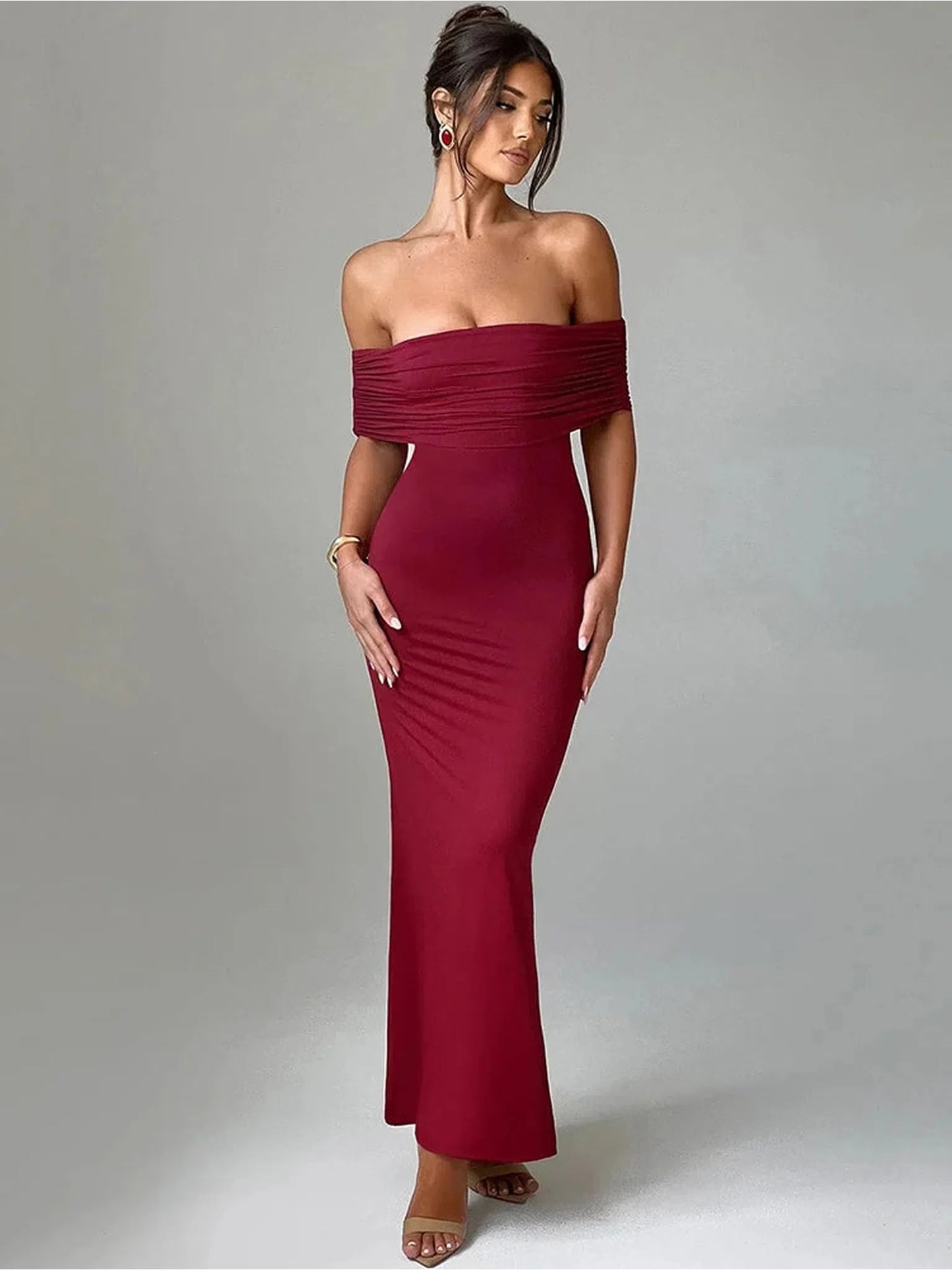 Strapless Backless Sexy Maxi Dress for Women Black