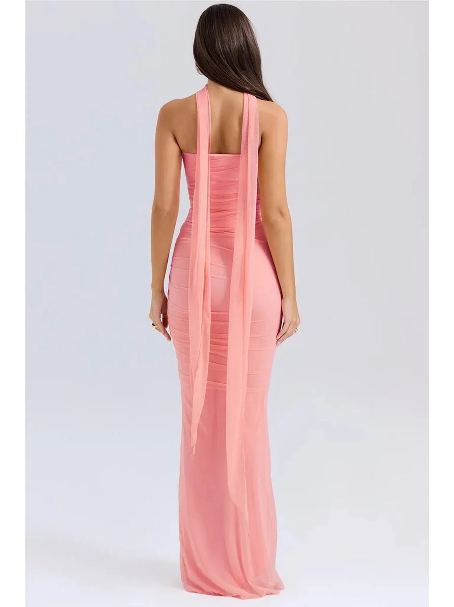 Sexy Two Piece Set With Strapless Crop Top And Maxi Skirt