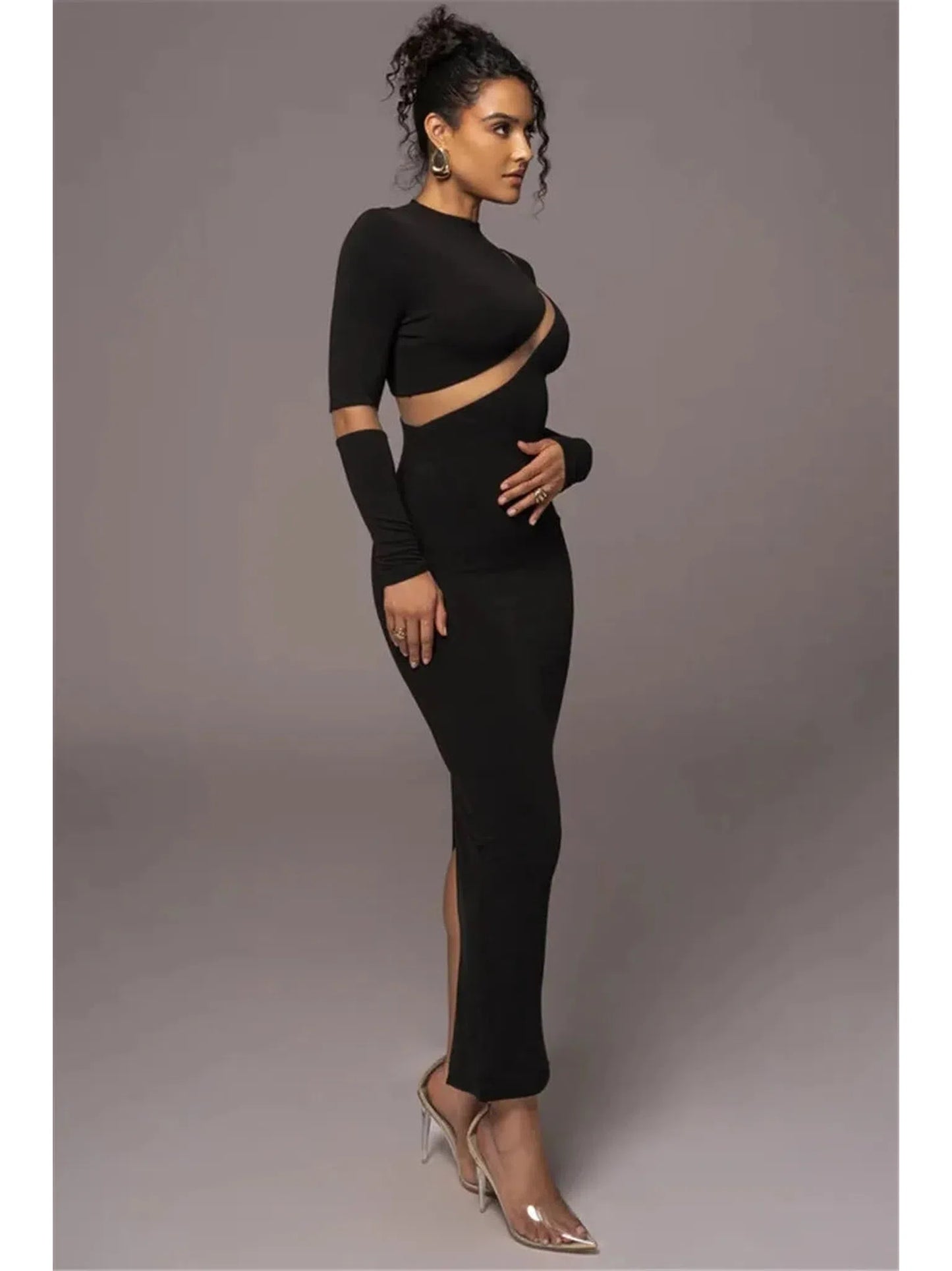 Turtleneck Bodycon Maxi Dress