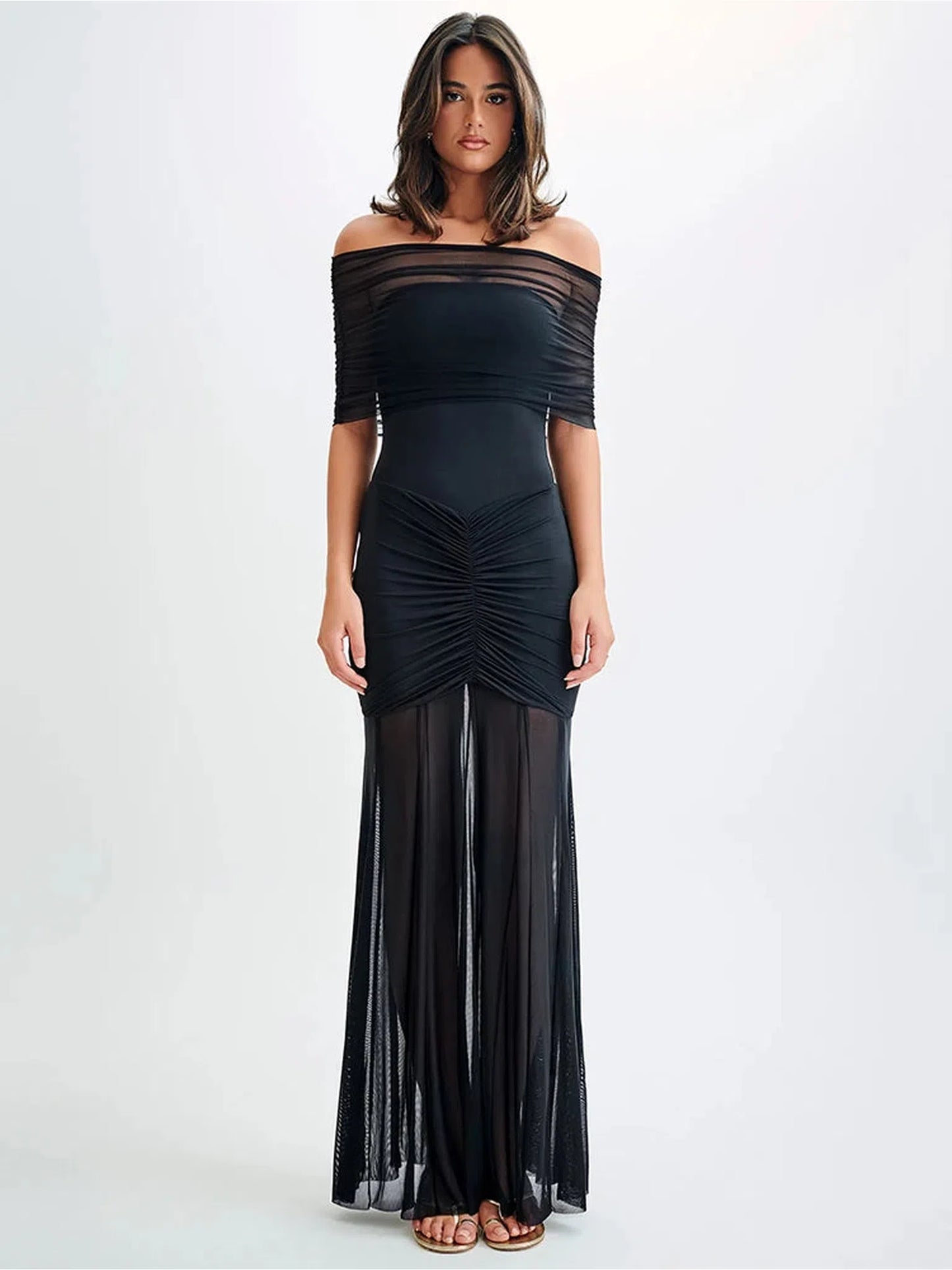 Elegant Backless Off-Shoulder Maxi Dress for Women