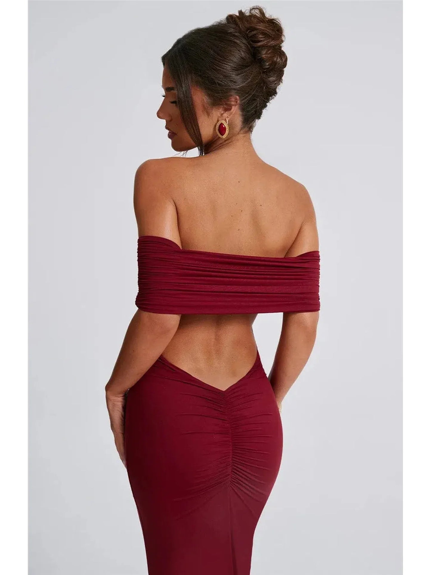 Strapless Backless Sexy Maxi Dress for Women Black