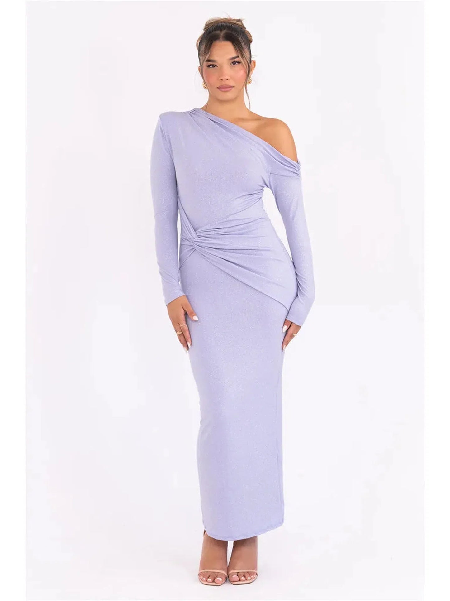 Sparkle Long Sleeve Bodycon Maxi Dress