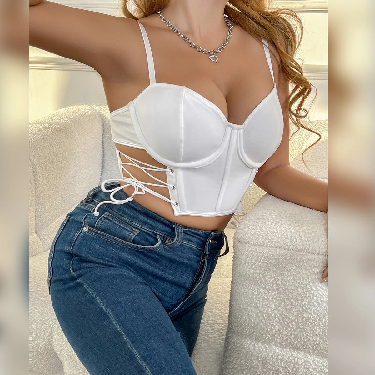 Backless Bandage Strappy Crop Top