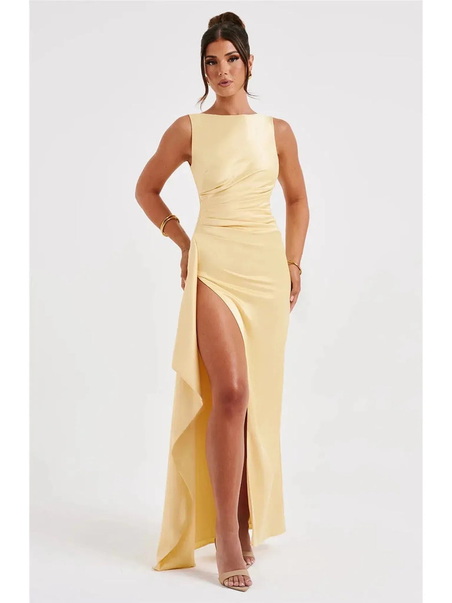 Backless Thigh High Split Sexy Maxi Dress