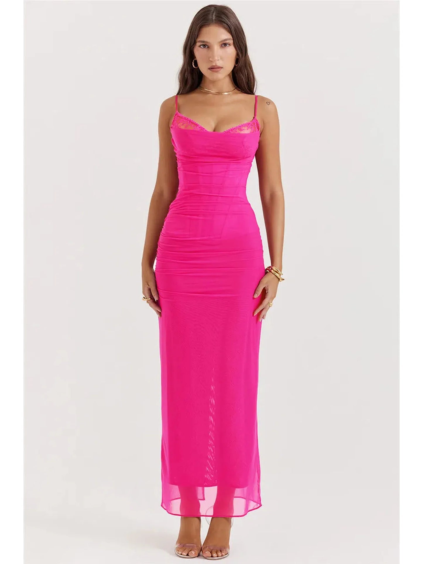 Elegant Spaghetti Strap Backless Maxi Dress for Women