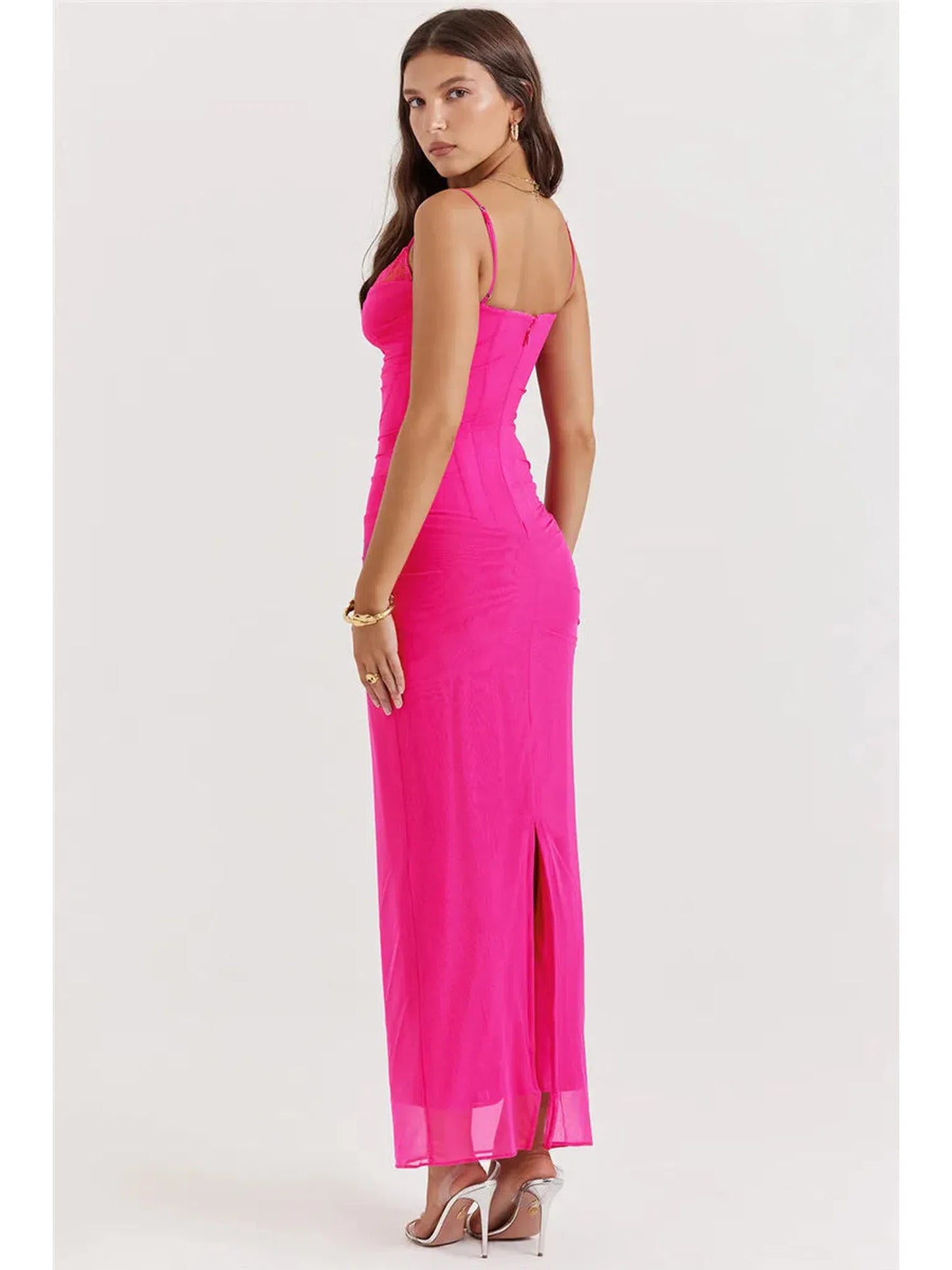 Elegant Spaghetti Strap Backless Maxi Dress for Women