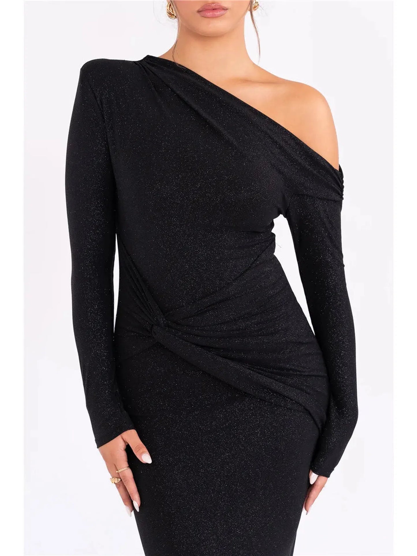 Sparkle Long Sleeve Bodycon Maxi Dress