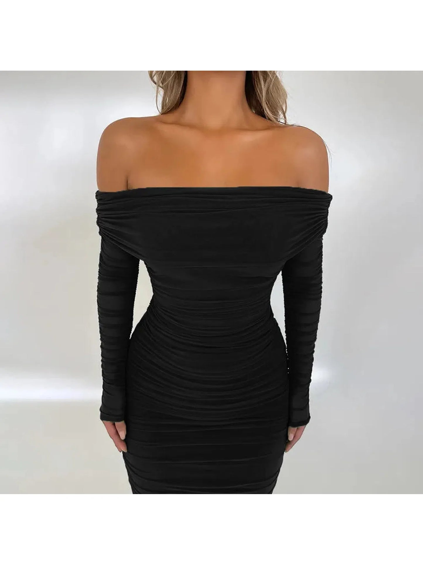 Off-Shoulder Long Sleeve Sexy Maxi Dress for Women