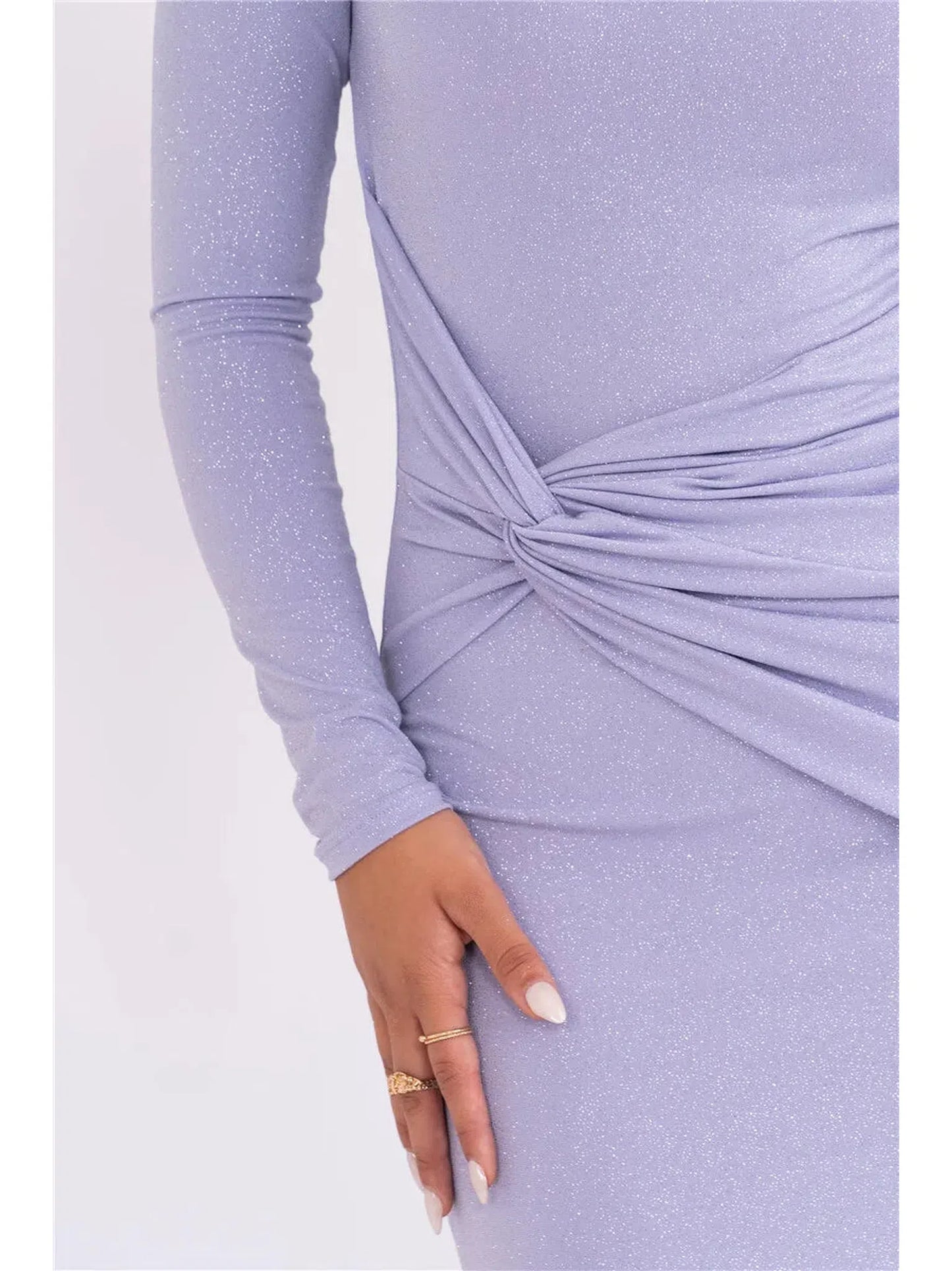 Sparkle Long Sleeve Bodycon Maxi Dress