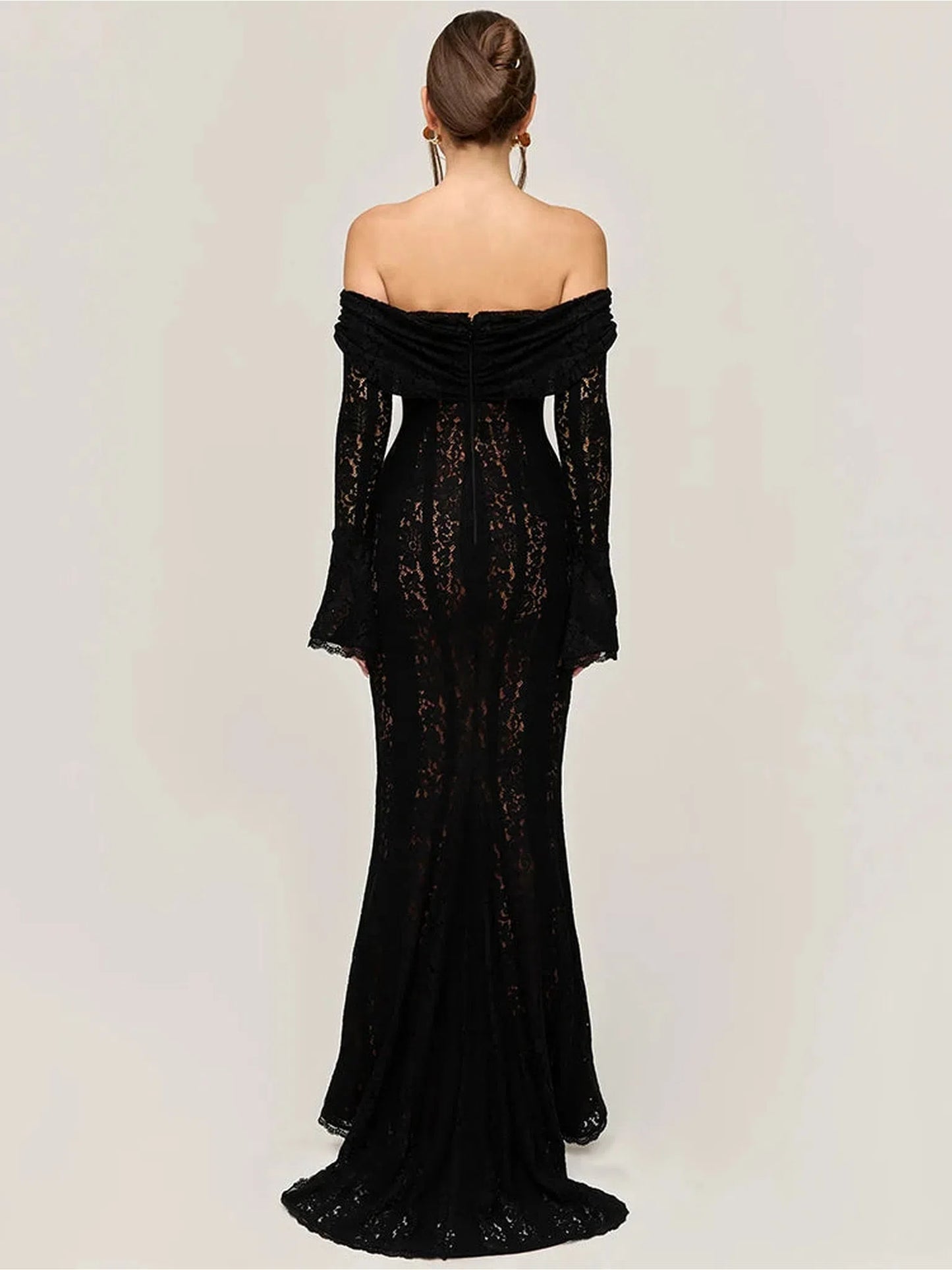 Lace Off-Shoulder Bodycon Maxi Dress for Evening Events