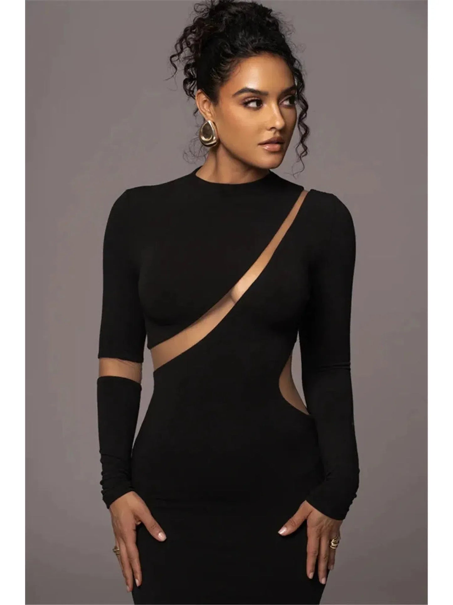 Turtleneck Bodycon Maxi Dress