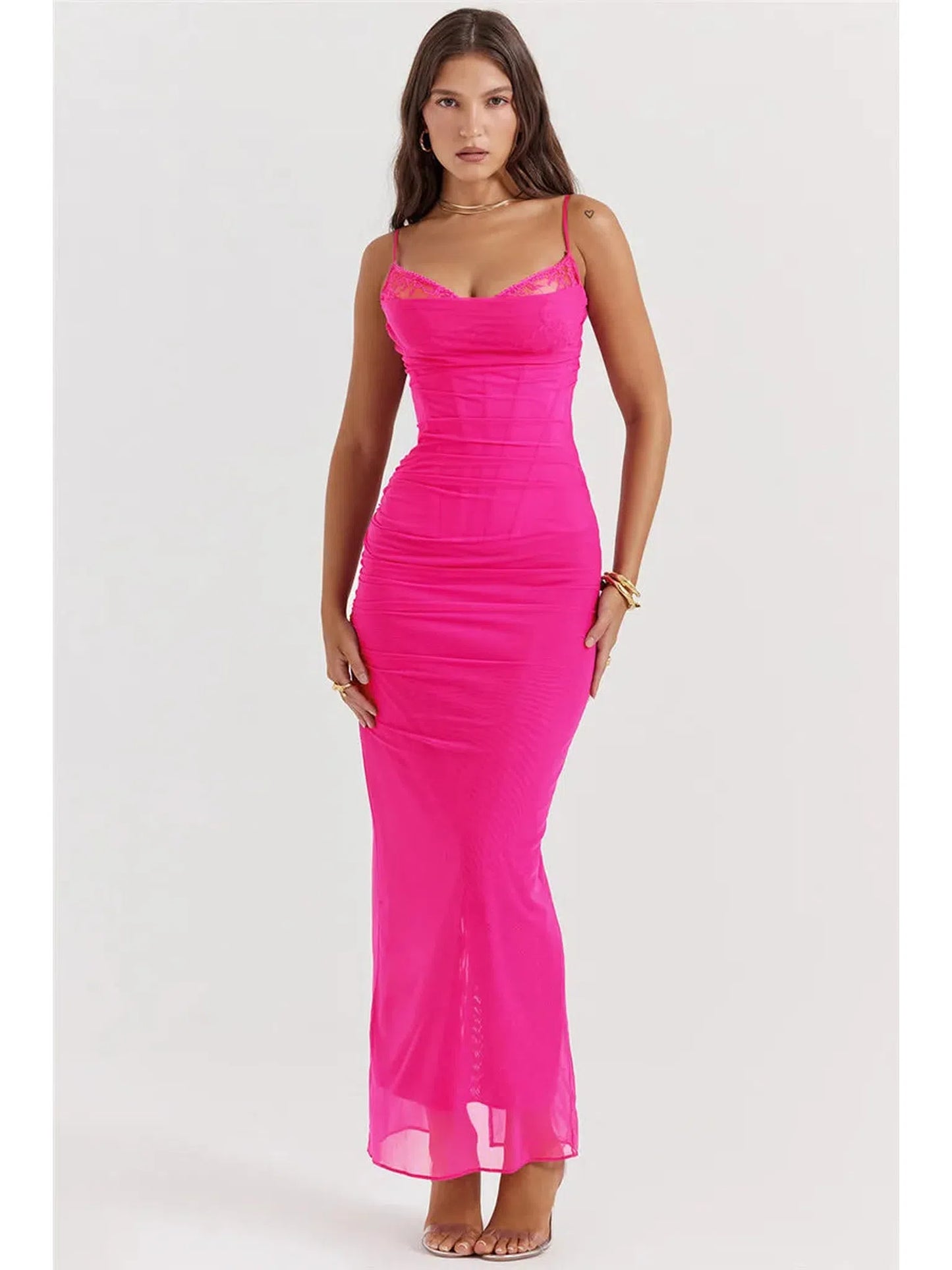 Elegant Spaghetti Strap Backless Maxi Dress for Women