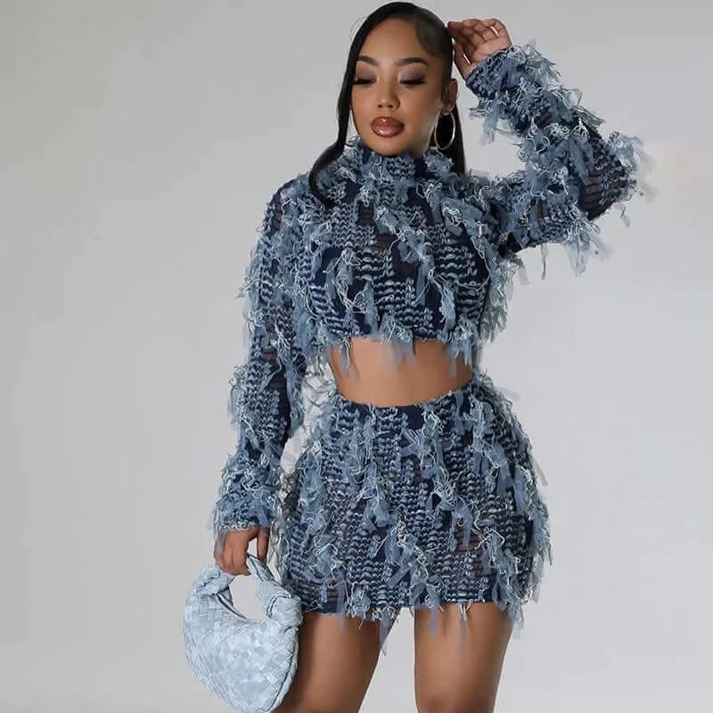 See-Through Patchwork Maribel Two Piece Set