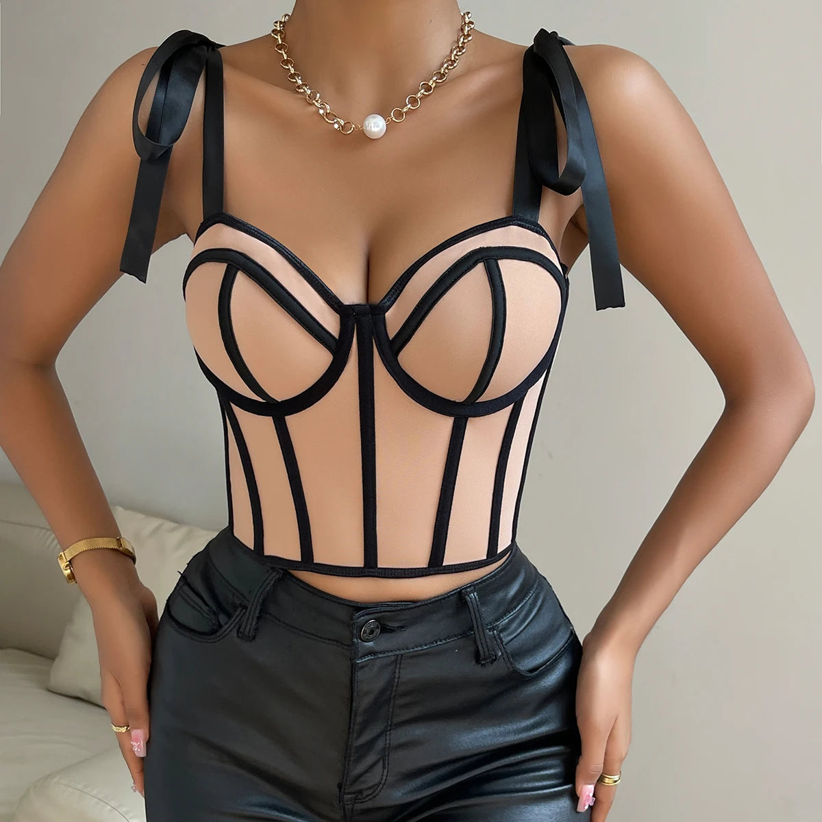 Y2K Sexy Fishbone Corset Crop Top