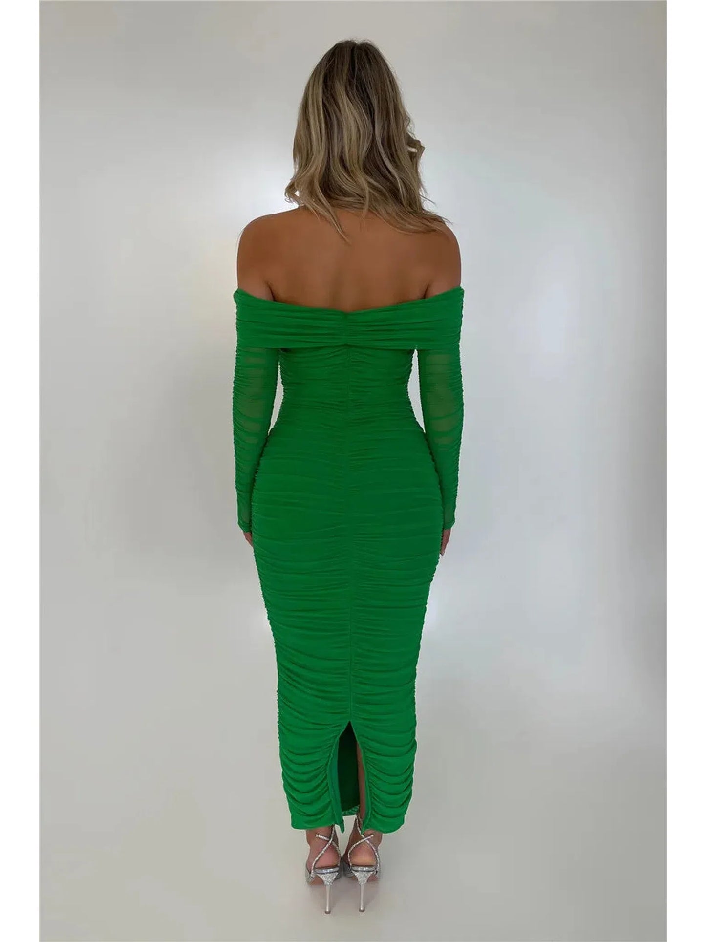 Off-Shoulder Long Sleeve Sexy Maxi Dress for Women