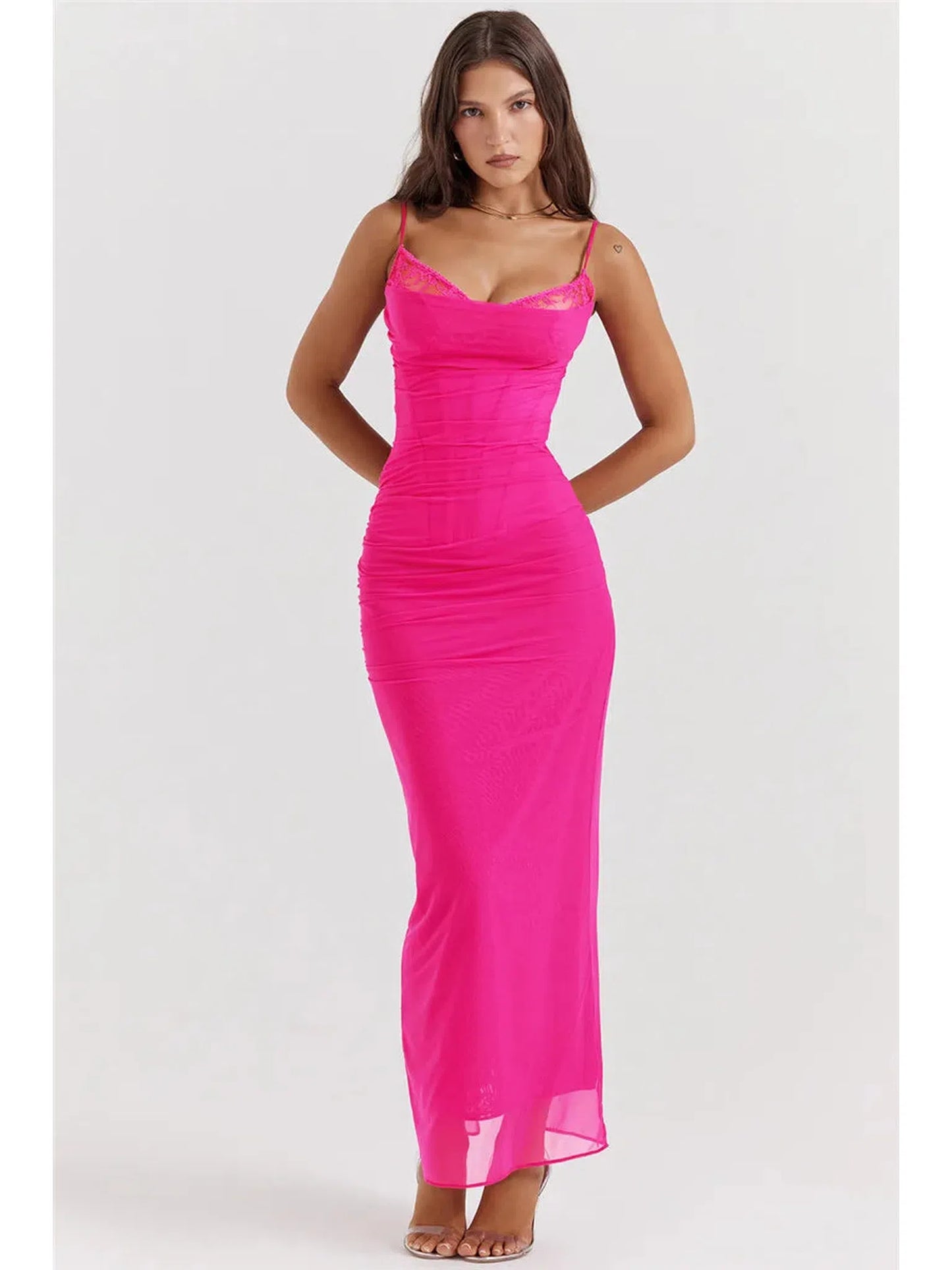 Elegant Spaghetti Strap Backless Maxi Dress for Women