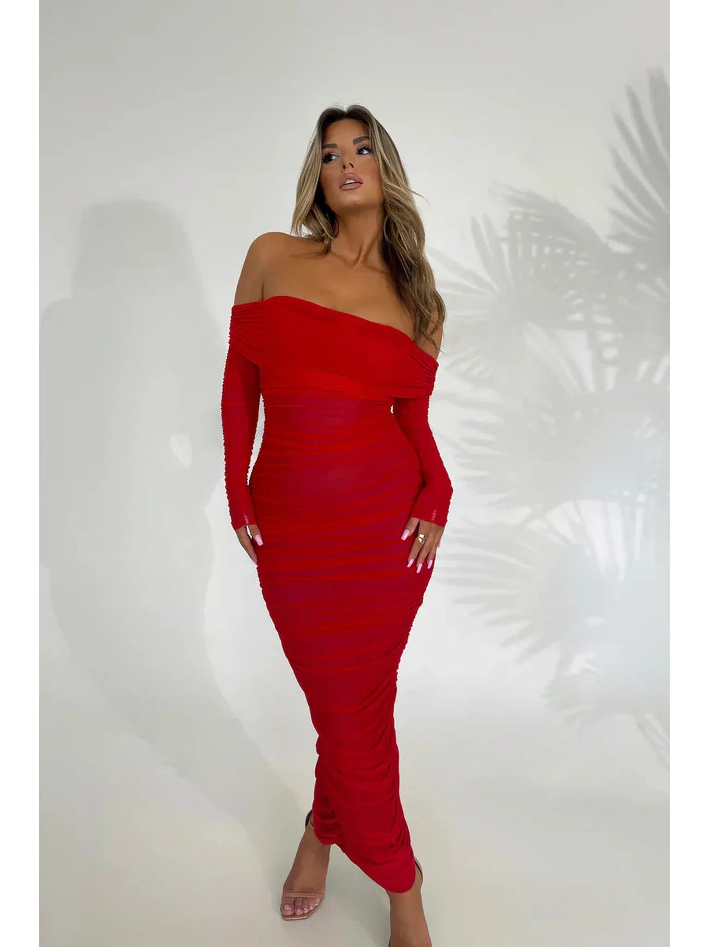 Off-Shoulder Long Sleeve Sexy Maxi Dress for Women