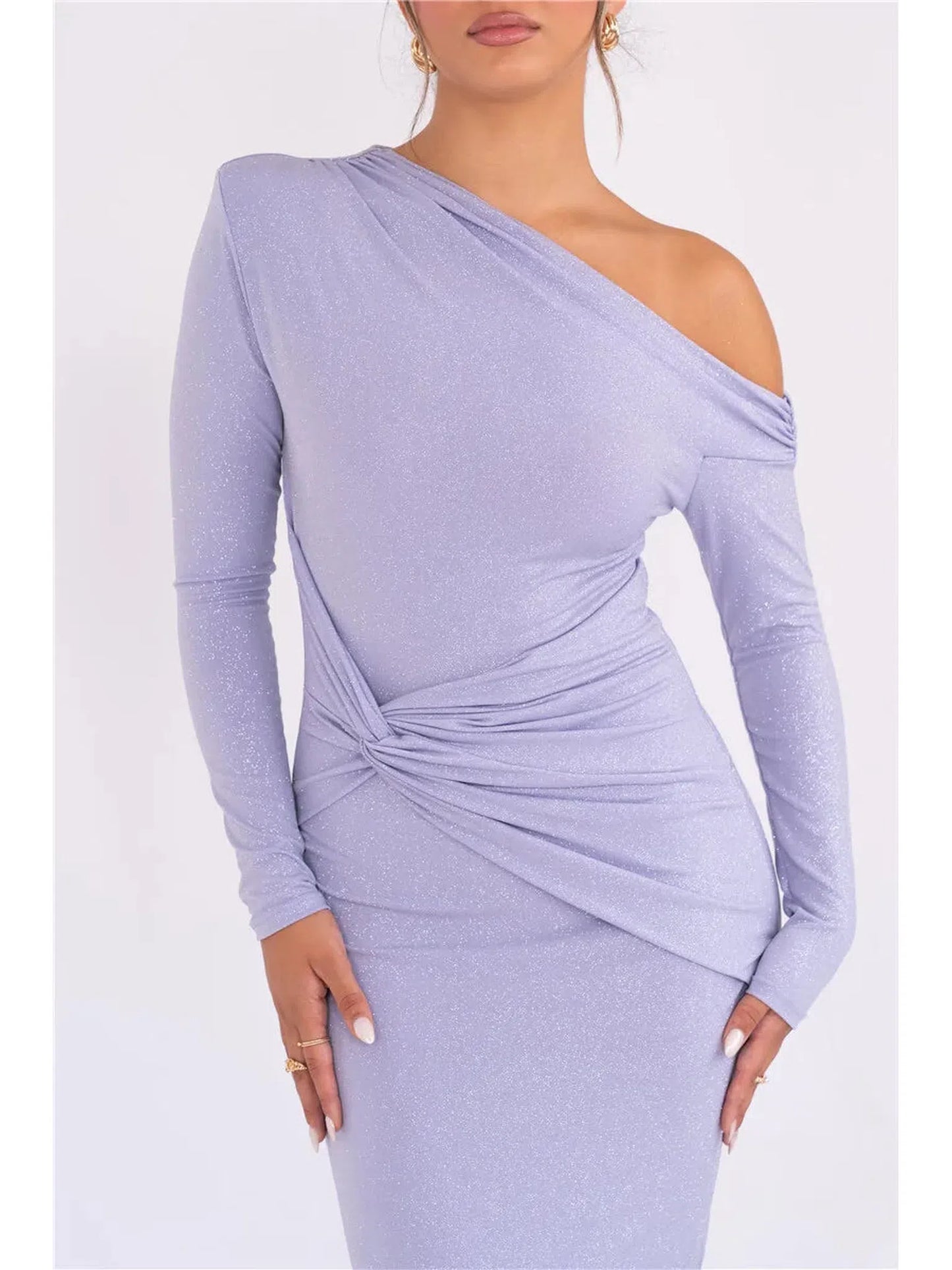 Sparkle Long Sleeve Bodycon Maxi Dress