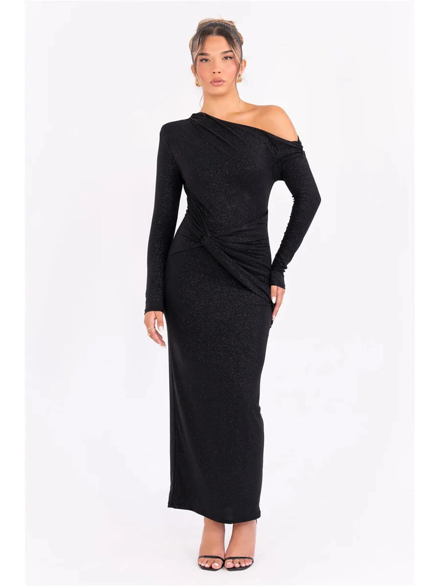 Sparkle Long Sleeve Bodycon Maxi Dress