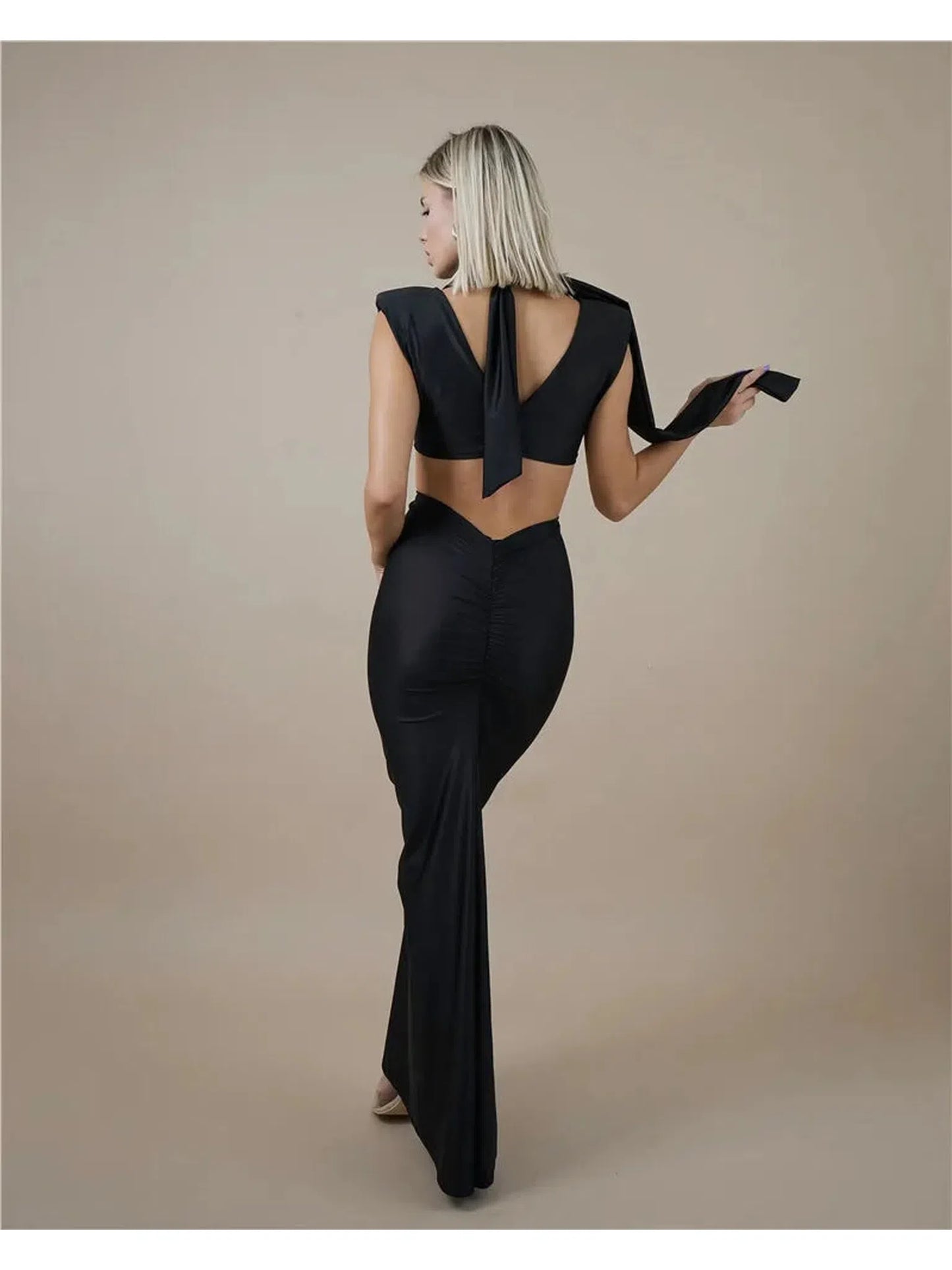 Hollow Out Turtleneck Sexy Maxi Dress for Women