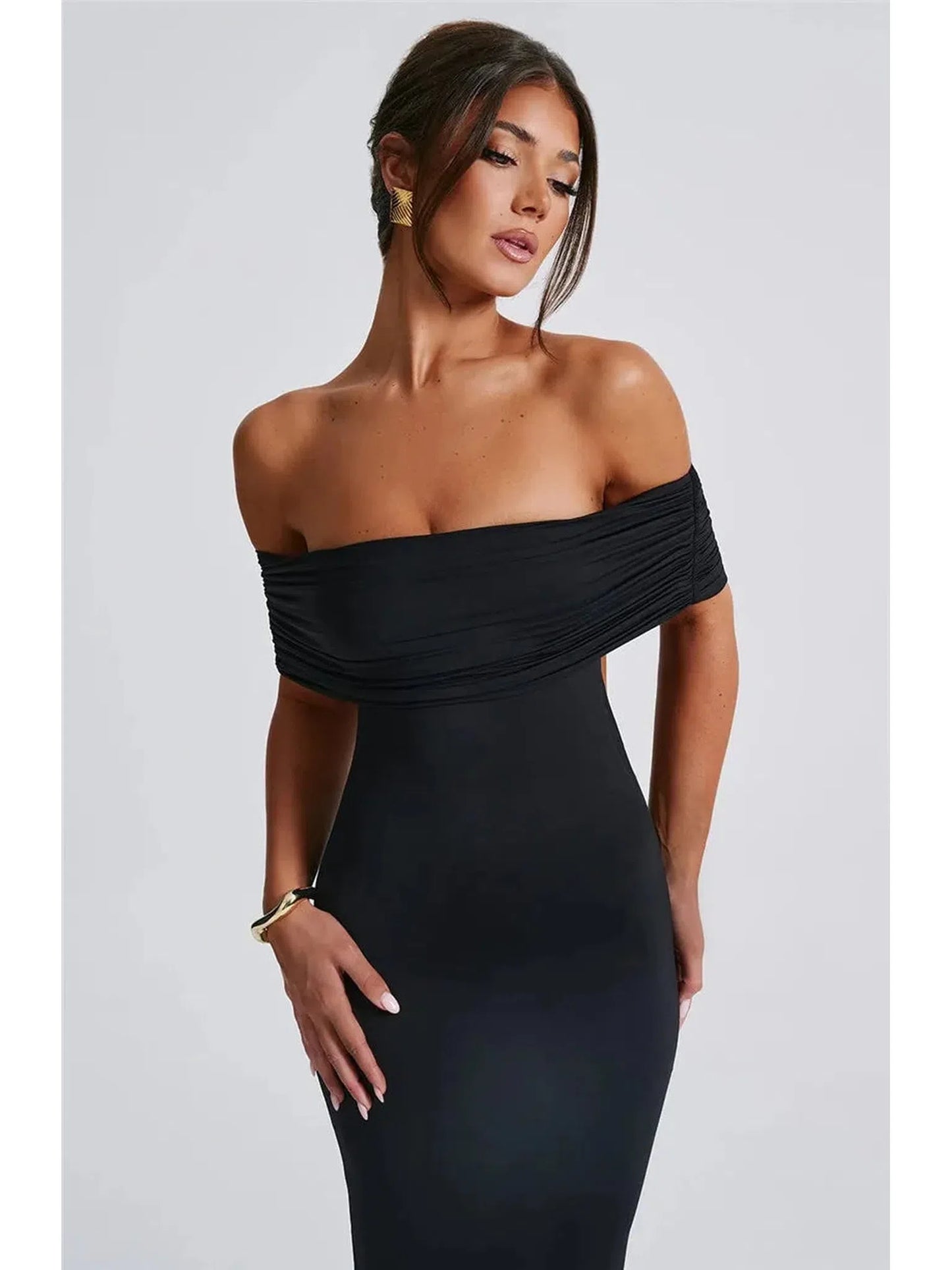 Strapless Backless Sexy Maxi Dress for Women Black