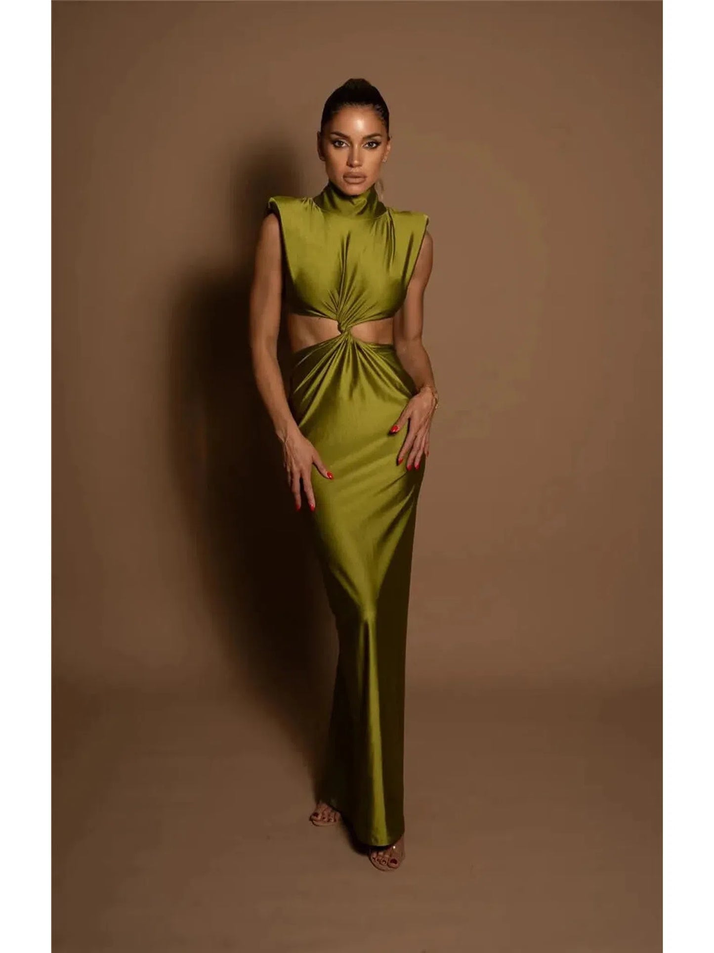 Hollow Out Turtleneck Sexy Maxi Dress for Women