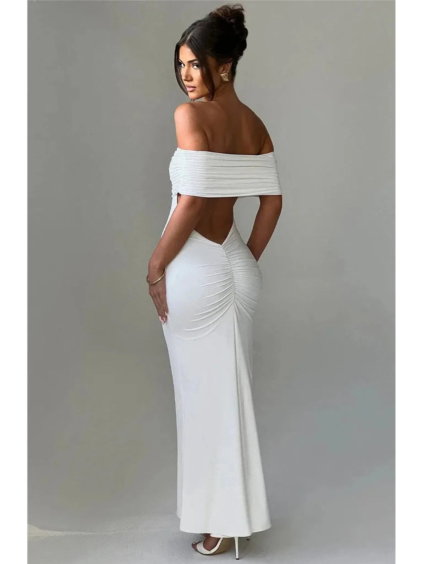 Strapless Backless Sexy Maxi Dress for Women Black