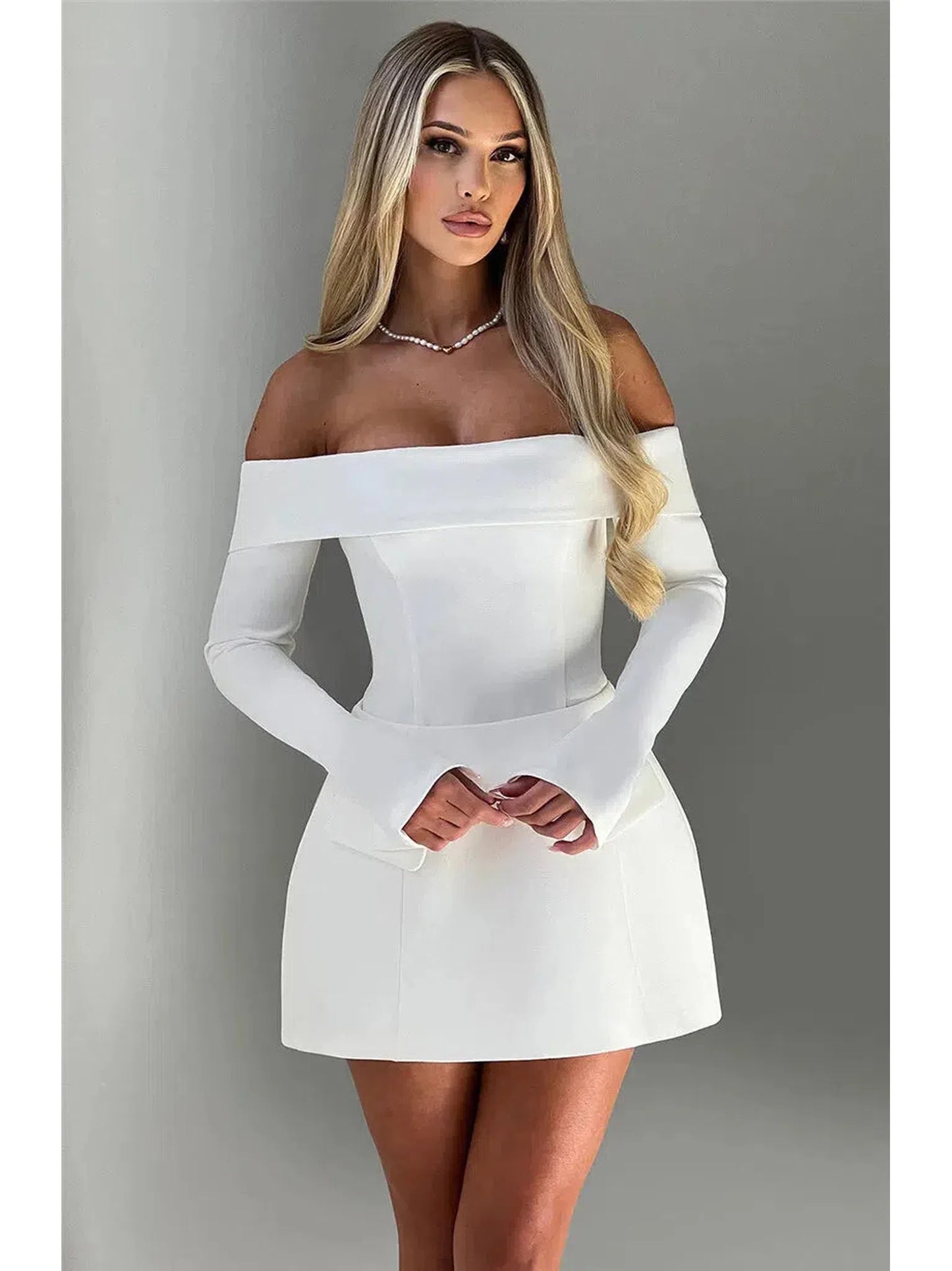 Off-Shoulder A-Line Mini Dress