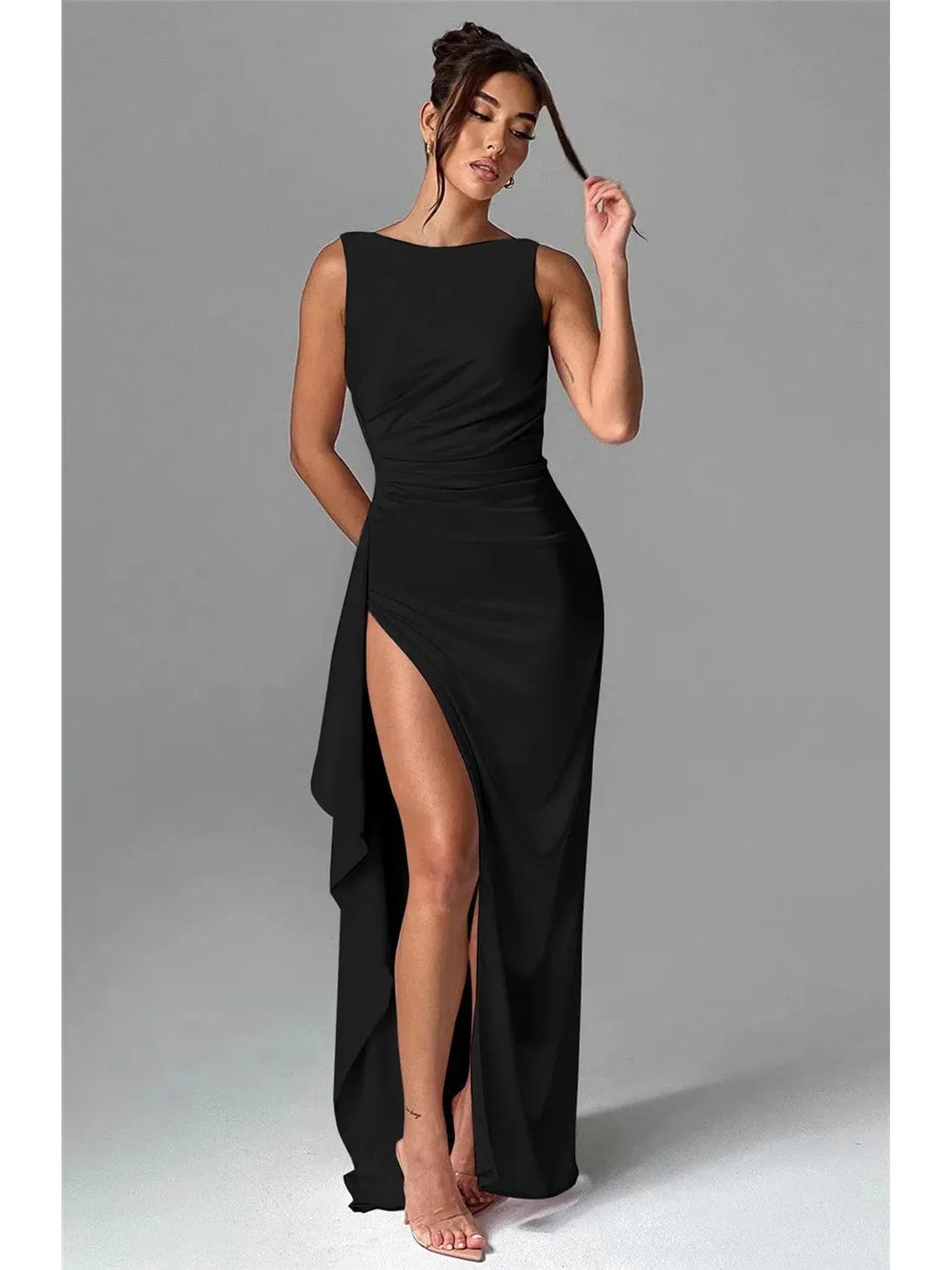 Backless Thigh High Split Sexy Maxi Dress