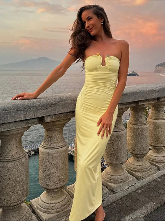 Off-Shoulder Strapless Sexy Maxi Dress for Women