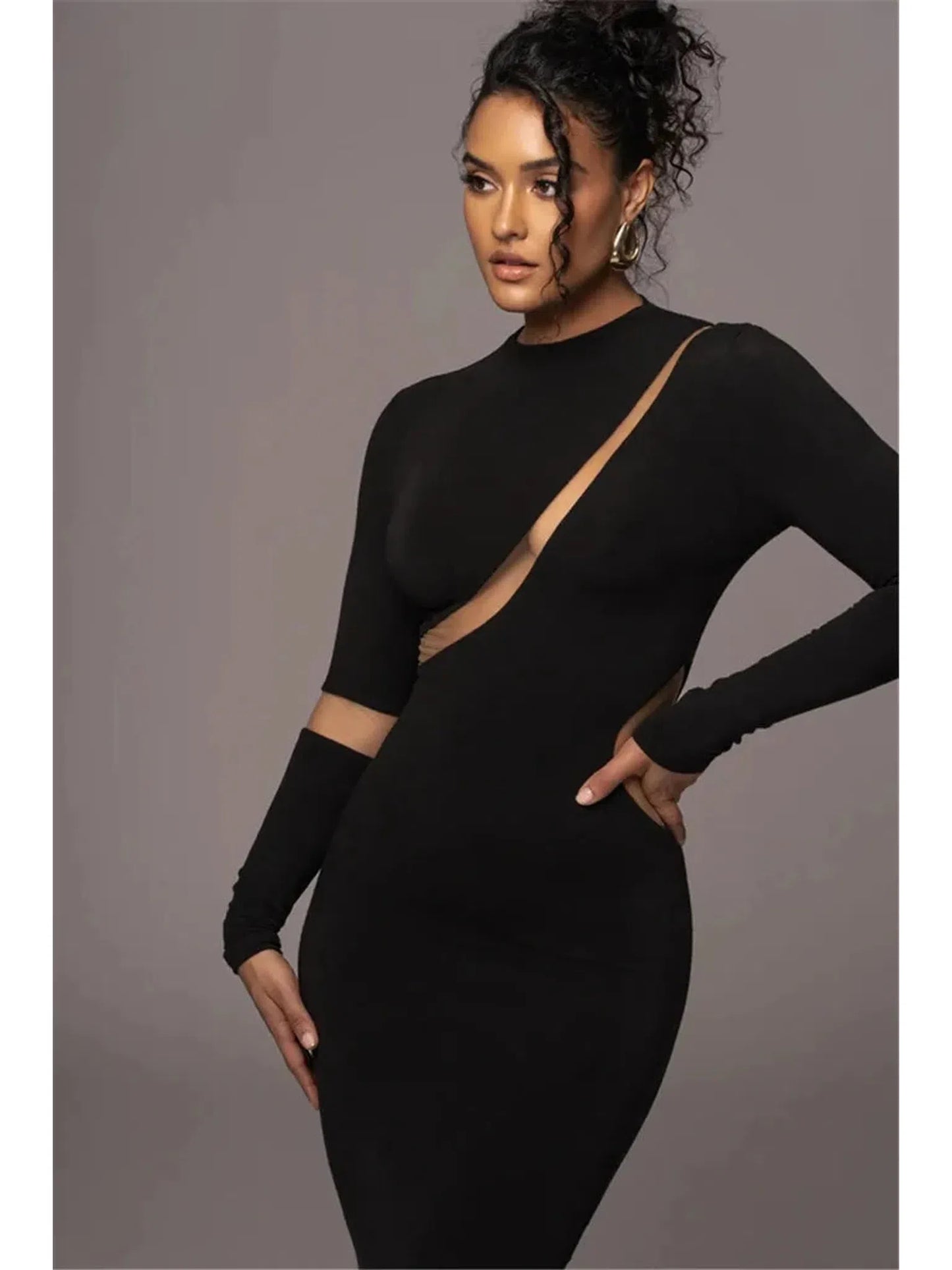 Turtleneck Bodycon Maxi Dress