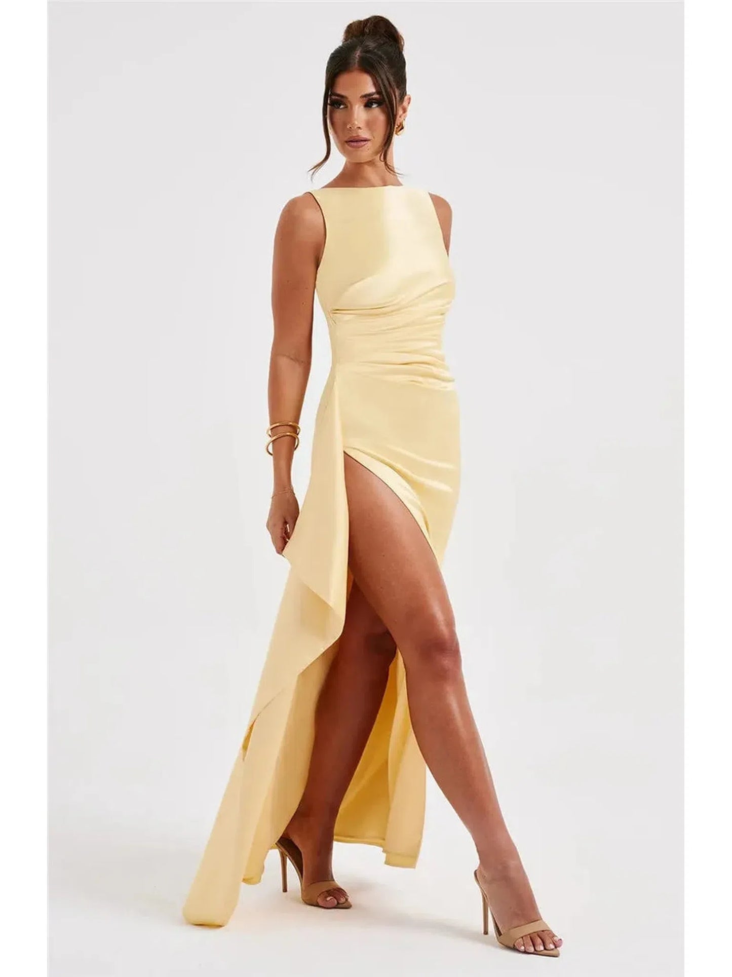 Backless Thigh High Split Sexy Maxi Dress