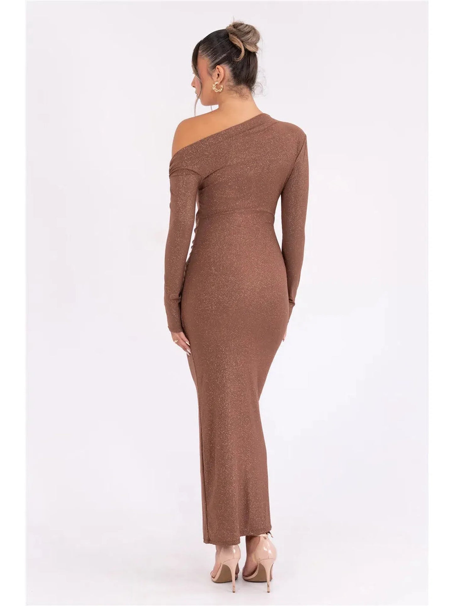 Sparkle Long Sleeve Bodycon Maxi Dress