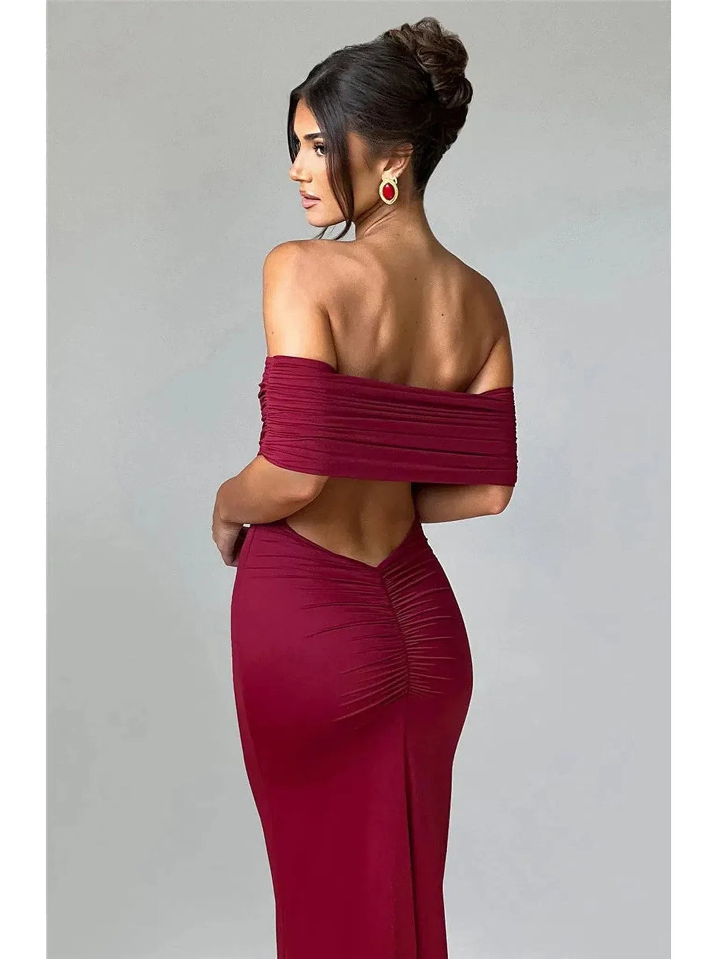 Strapless Backless Sexy Maxi Dress for Women Black