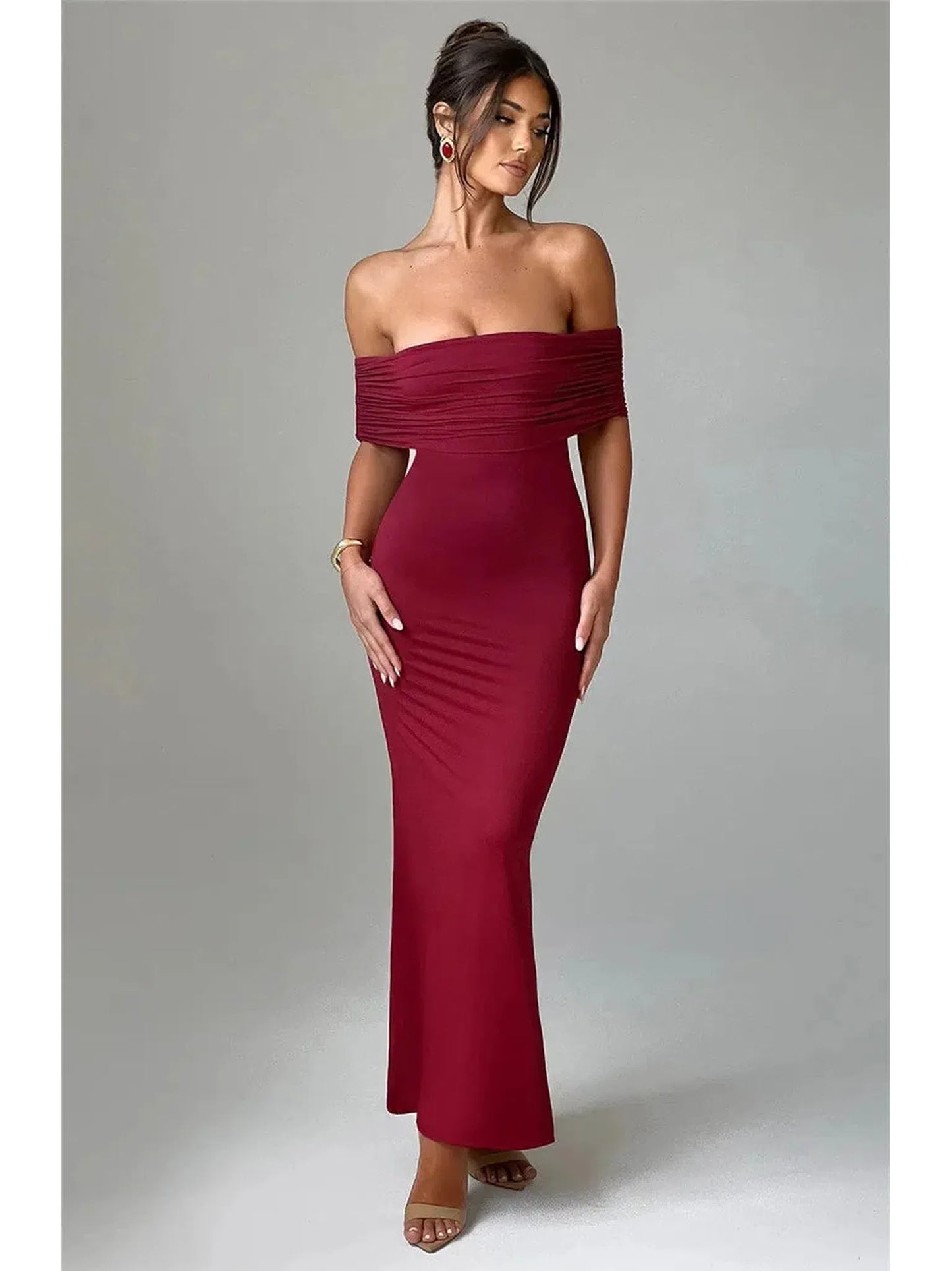 Strapless Backless Sexy Maxi Dress for Women Black