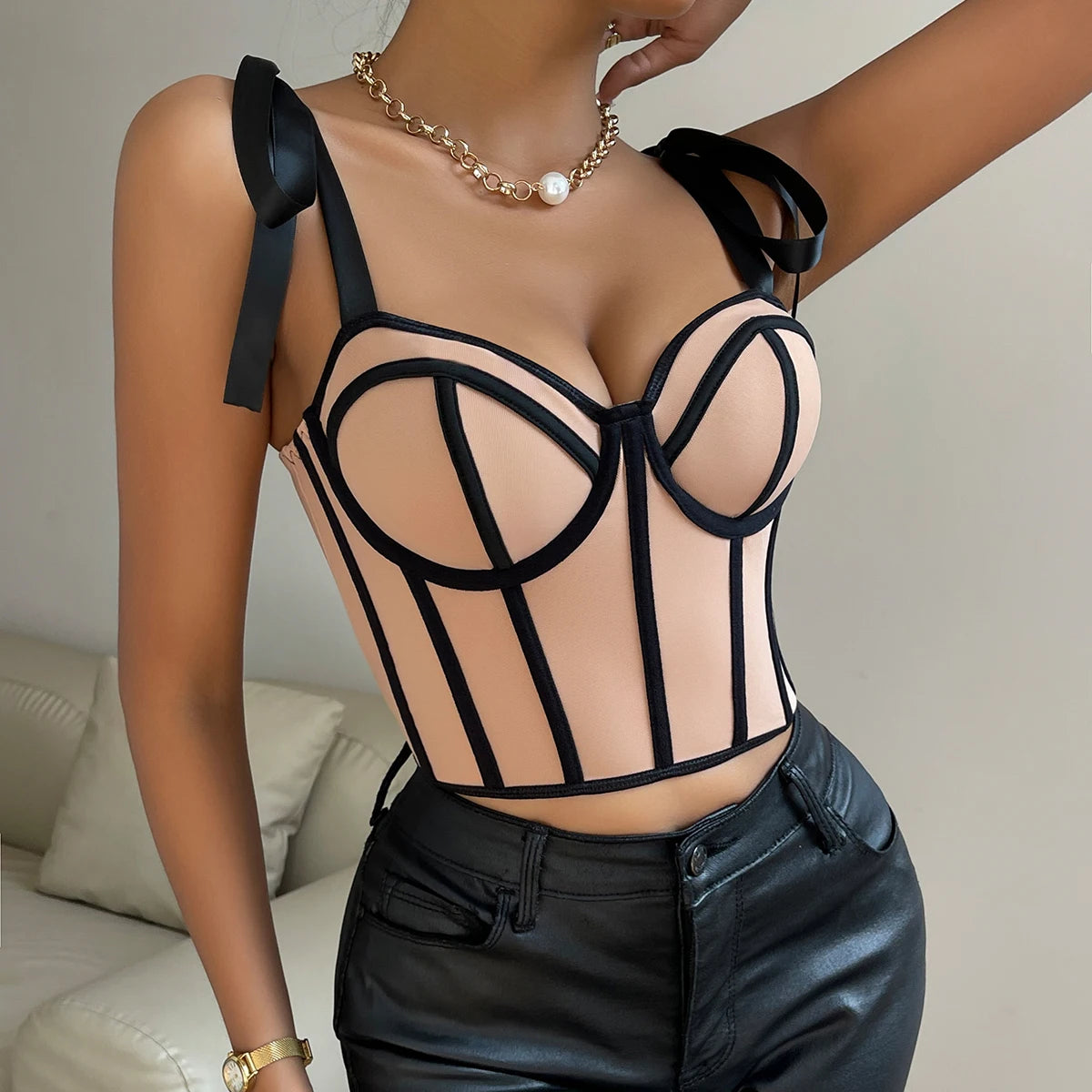 Y2K Sexy Fishbone Corset Crop Top