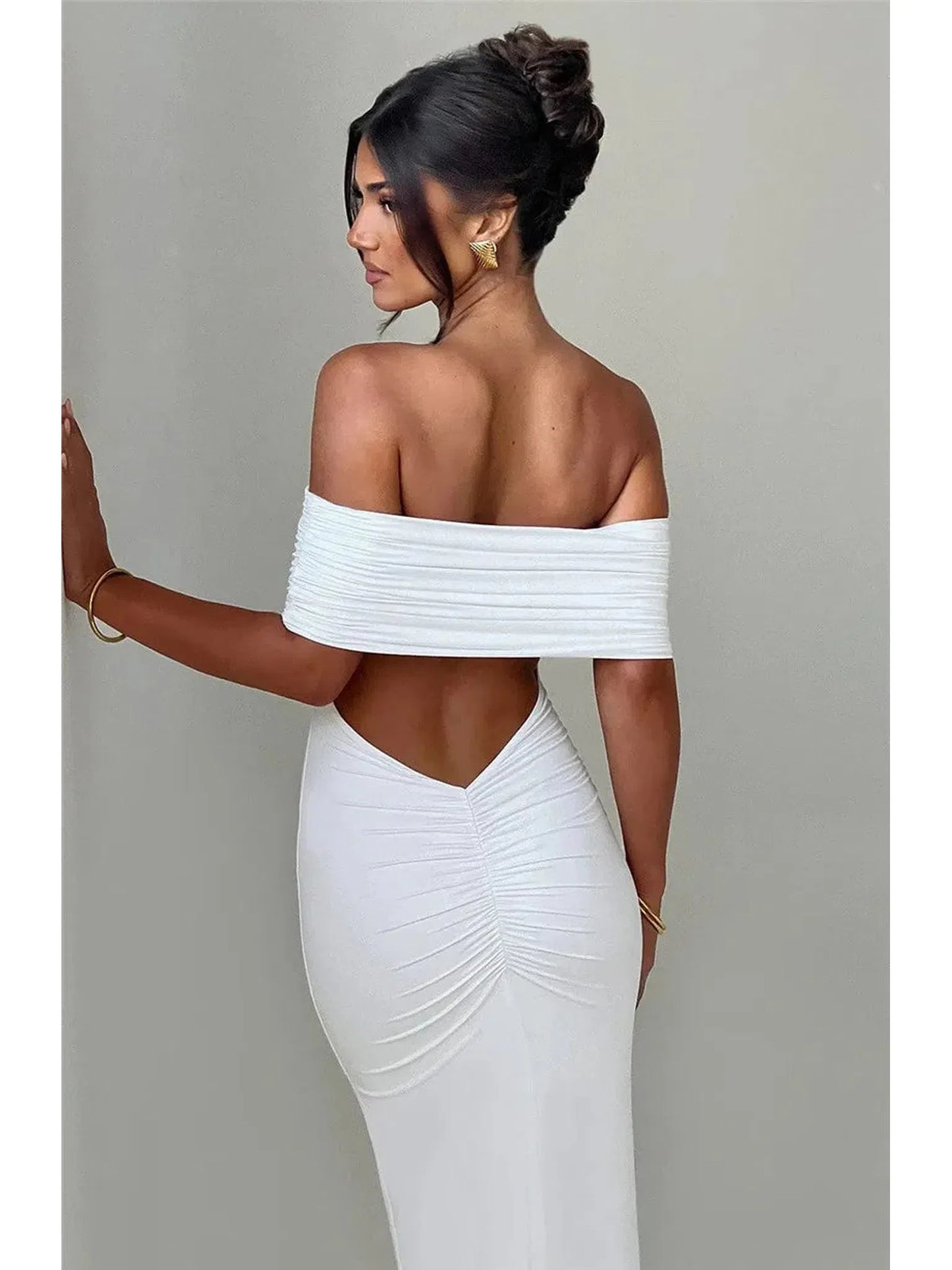 Strapless Backless Sexy Maxi Dress for Women Black