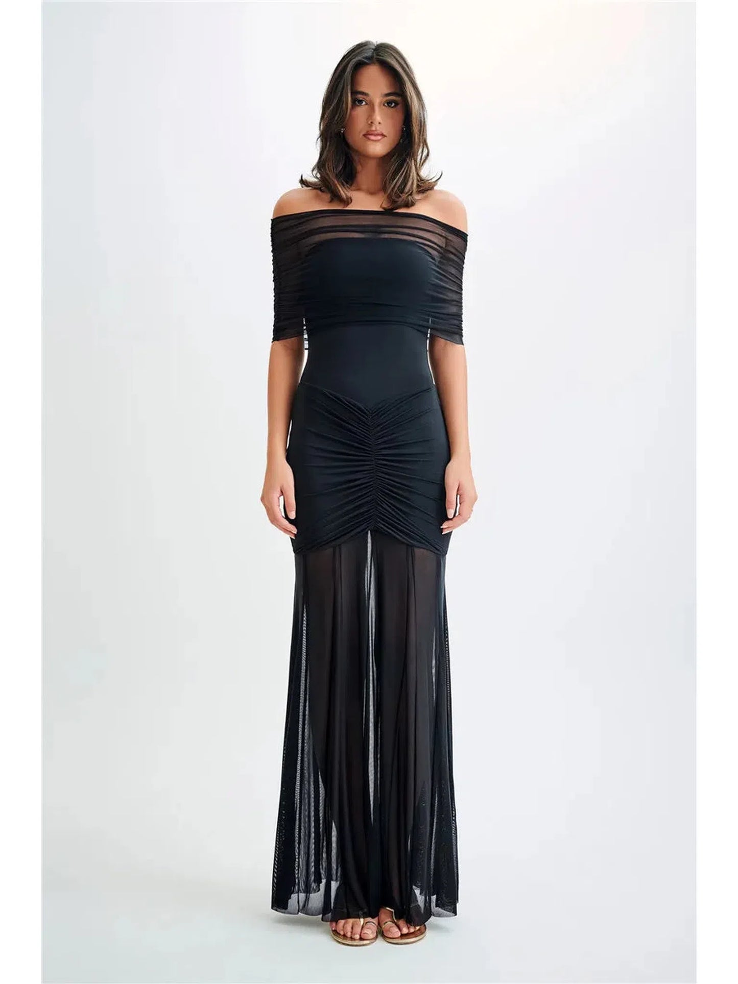 Elegant Backless Off-Shoulder Maxi Dress for Women