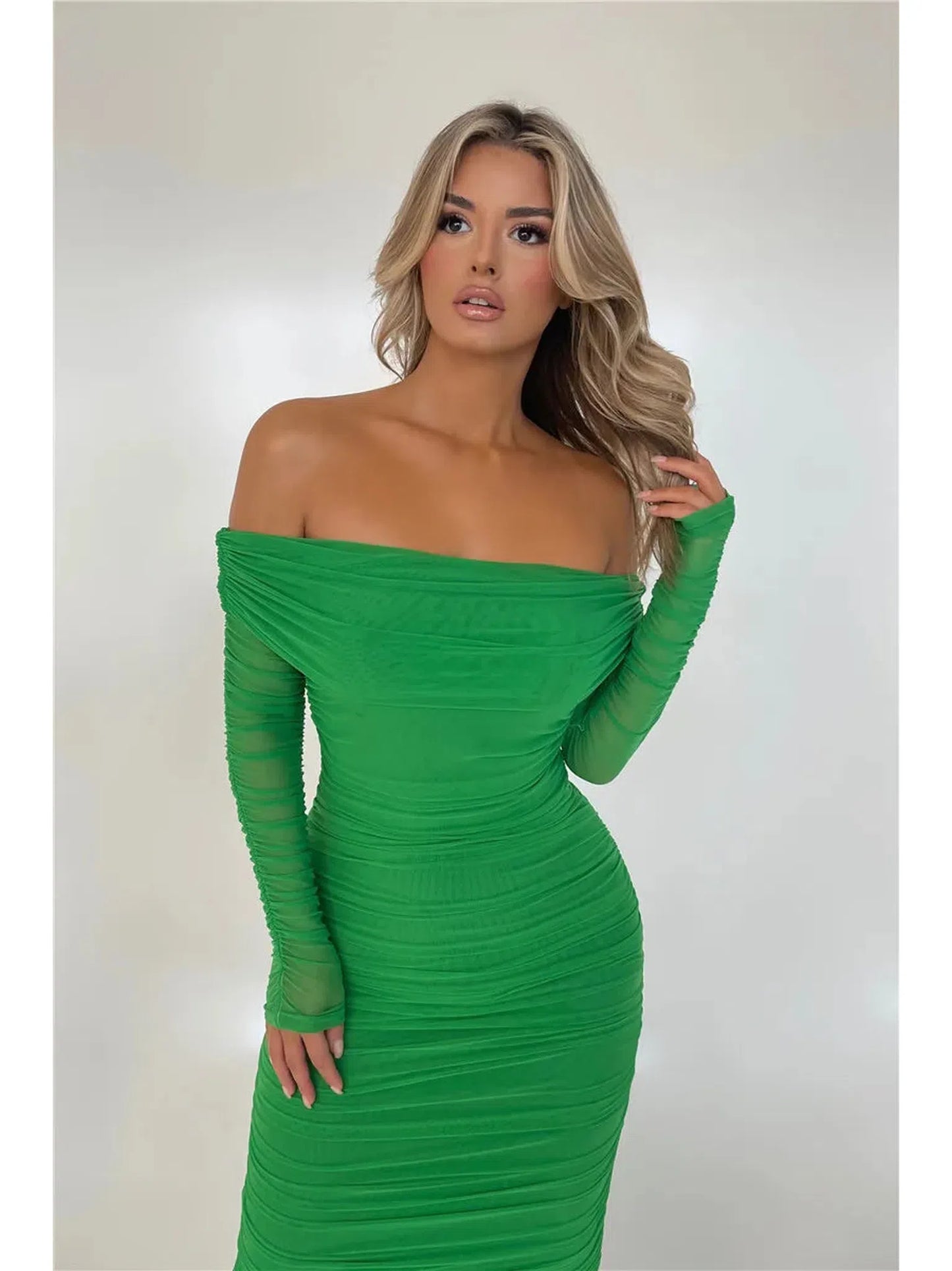 Off-Shoulder Long Sleeve Sexy Maxi Dress for Women