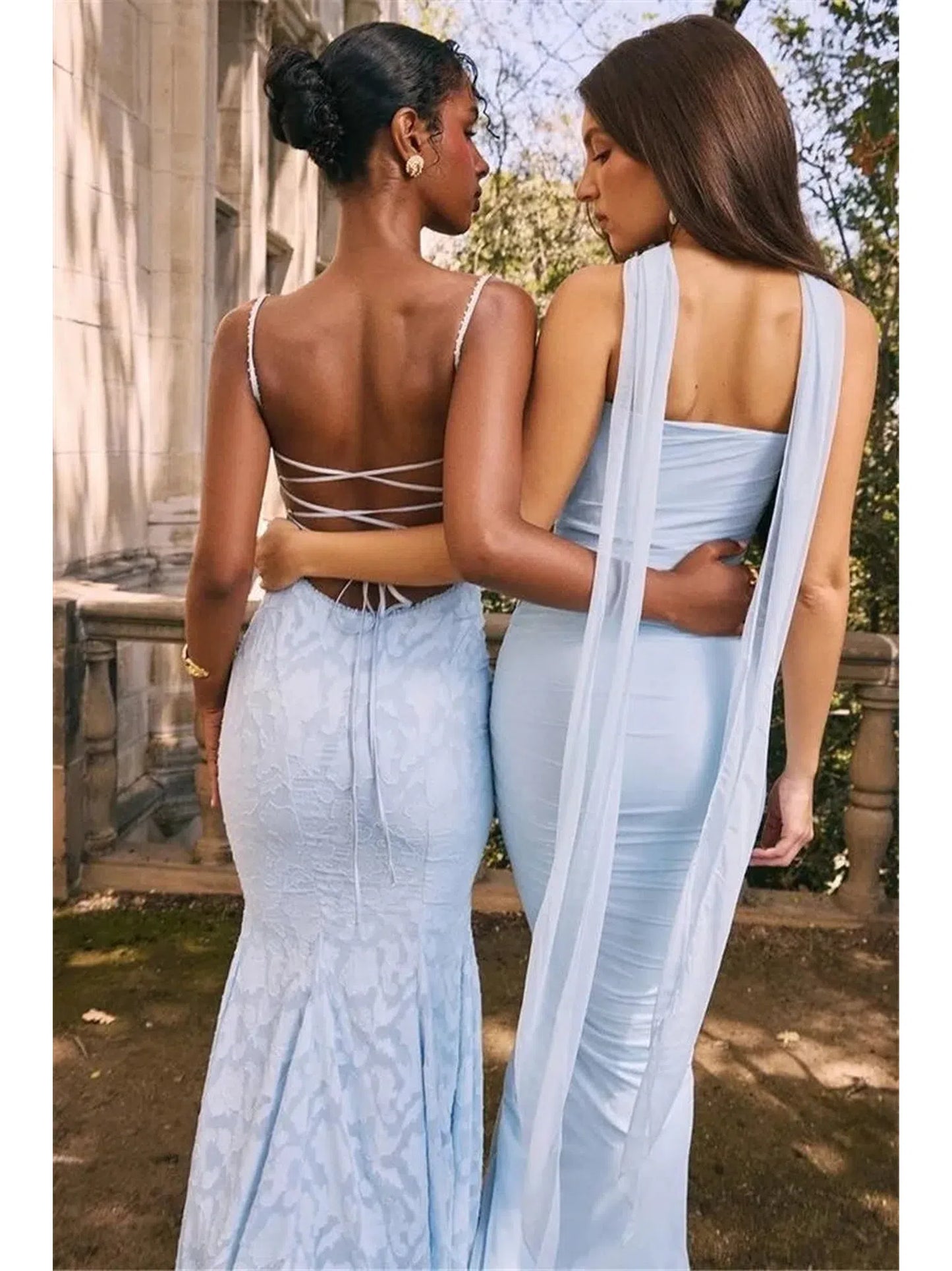 Sexy Two Piece Set With Strapless Crop Top And Maxi Skirt