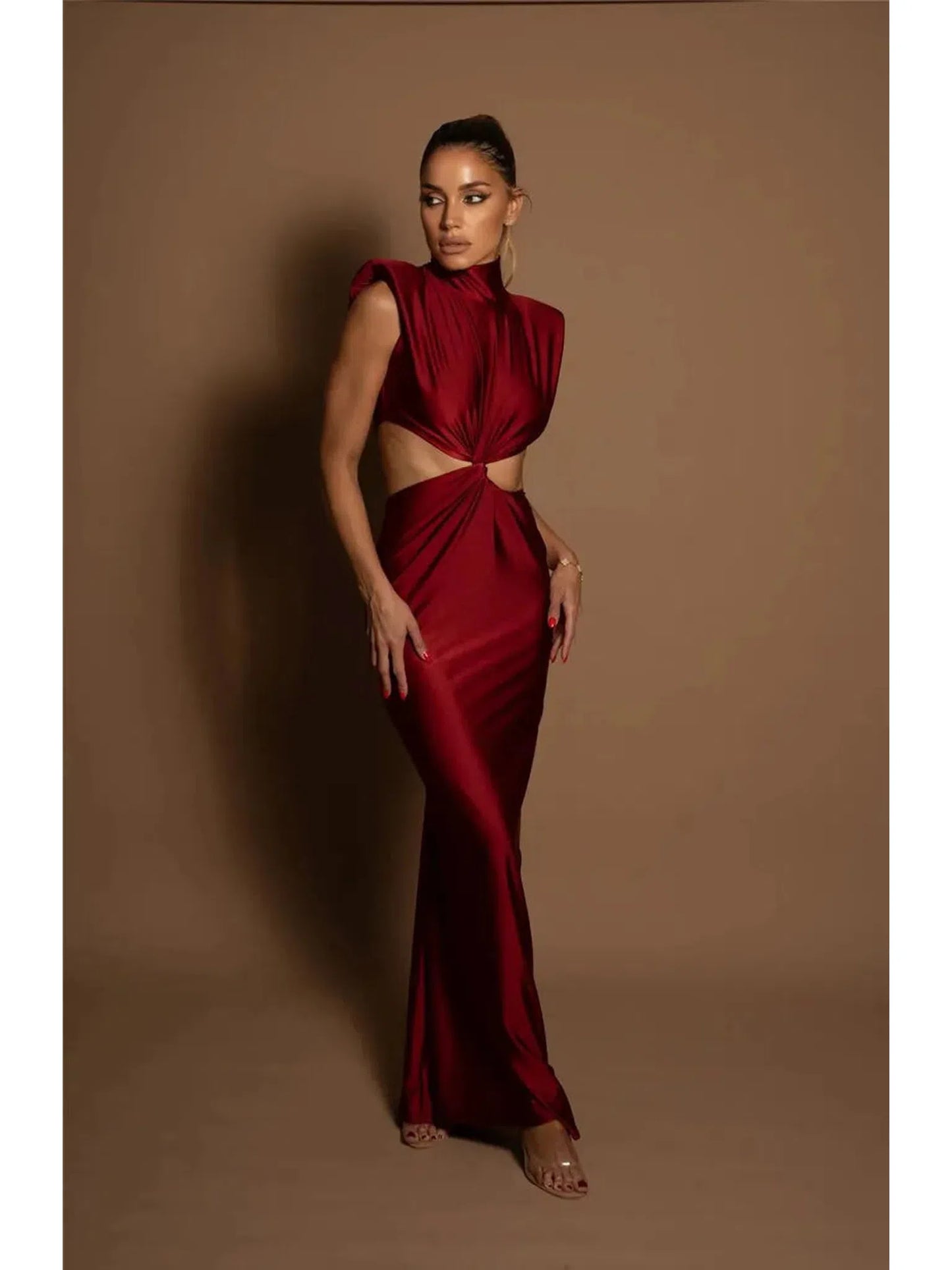 Hollow Out Turtleneck Sexy Maxi Dress for Women