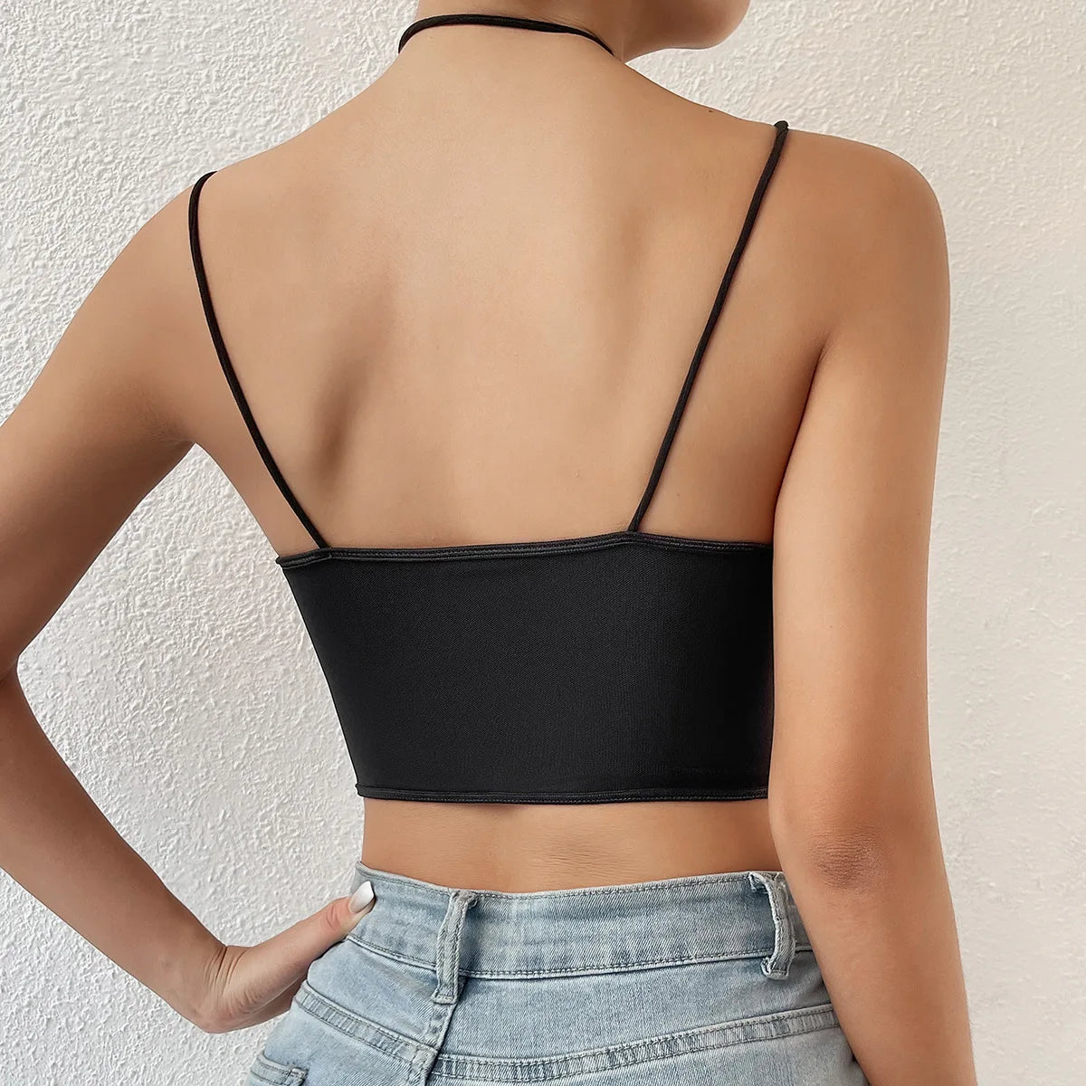 Sleeveless Backless Strappy Crop Top