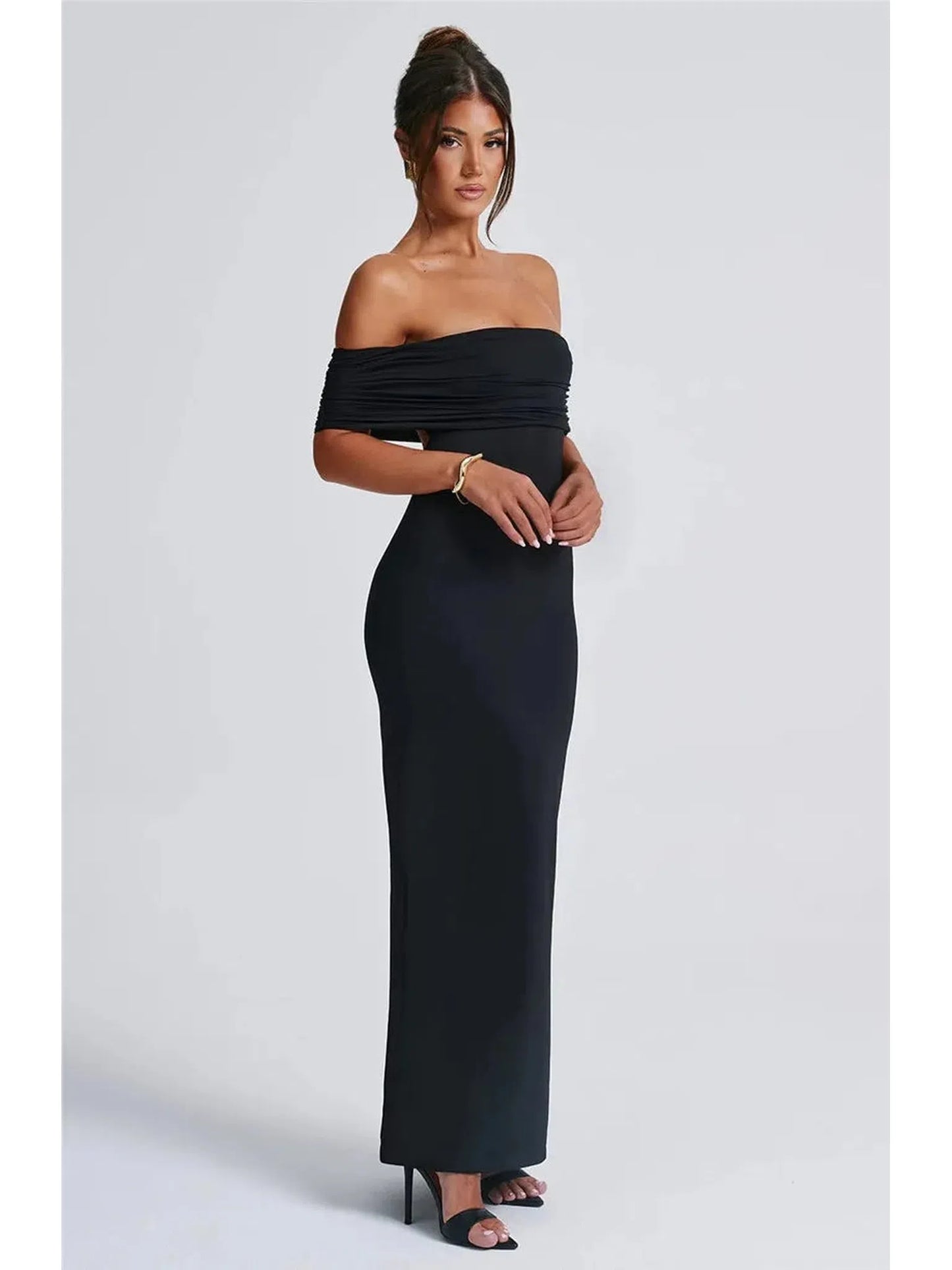 Strapless Backless Sexy Maxi Dress for Women Black