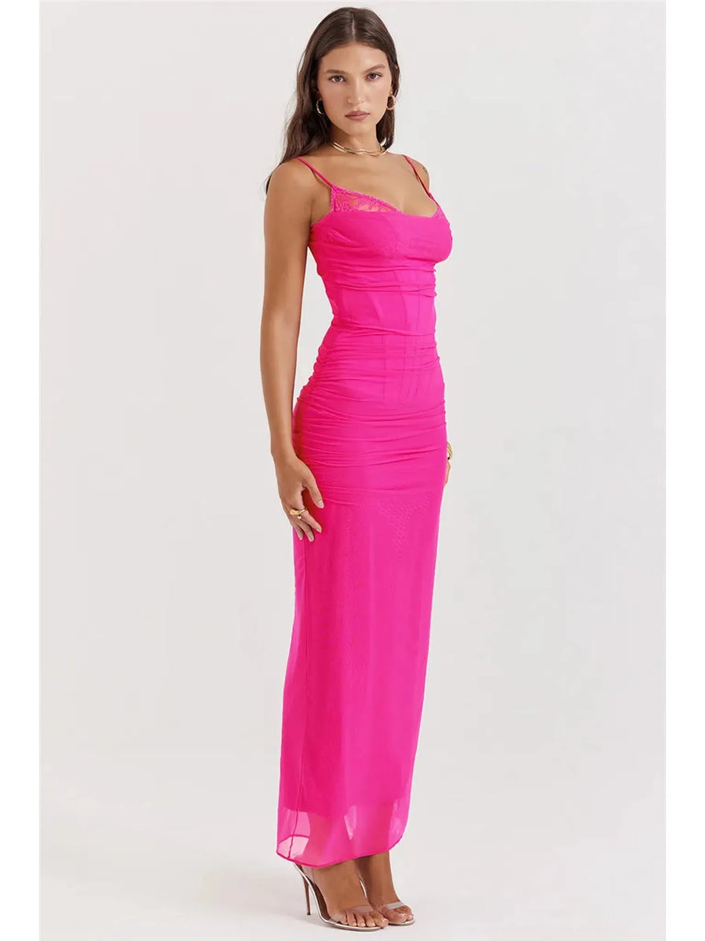 Elegant Spaghetti Strap Backless Maxi Dress for Women