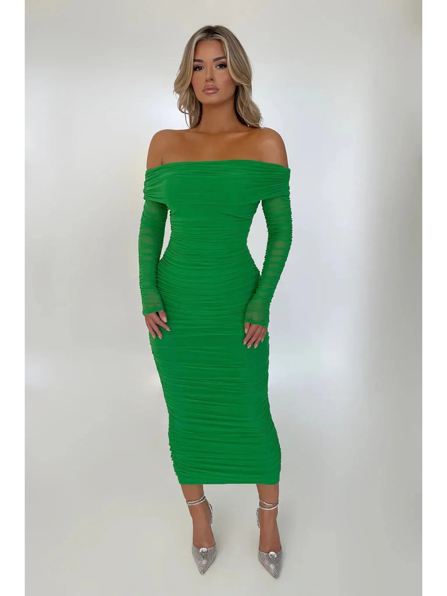 Off-Shoulder Long Sleeve Sexy Maxi Dress for Women