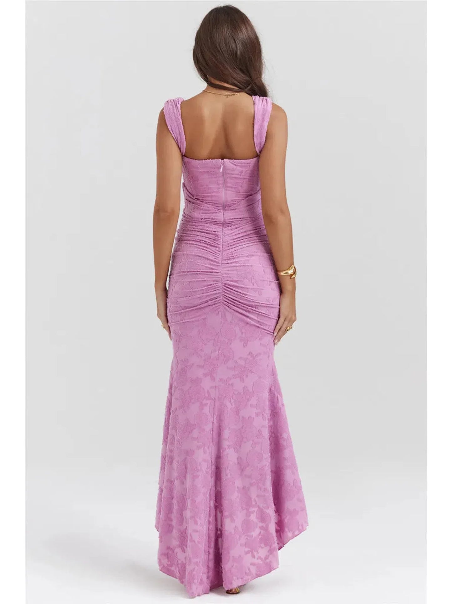 Off-Shoulder Backless Purple Bodycon Dress