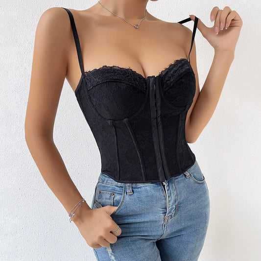 Backless Lace Halter Shapewear Bodysuit for Women