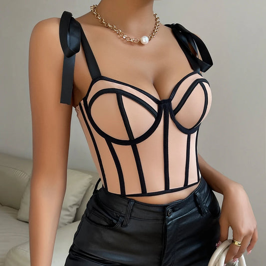 Y2K Sexy Fishbone Corset Crop Top